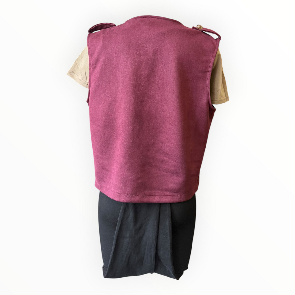Moira suede feel military waistcoat - Wine