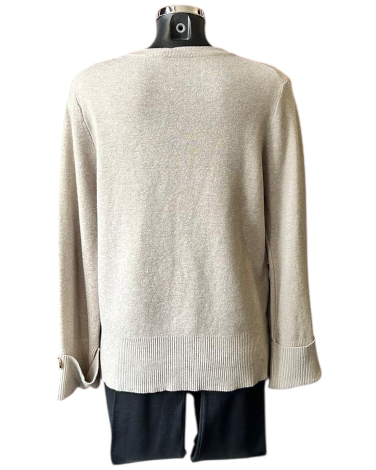 Michelle button side and sleeve jumper - Beige