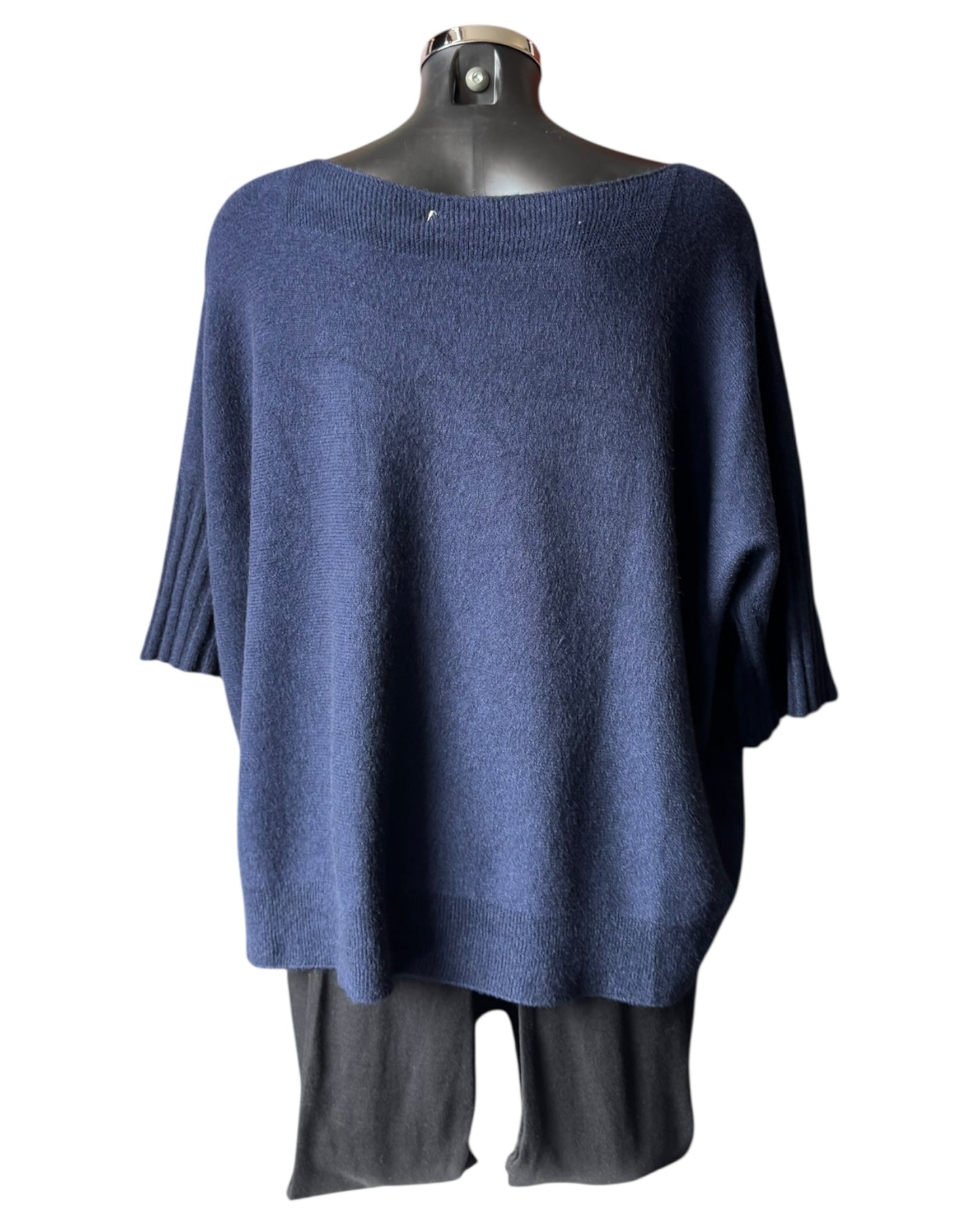 Morgan half sleeve boxy jumper - Navy