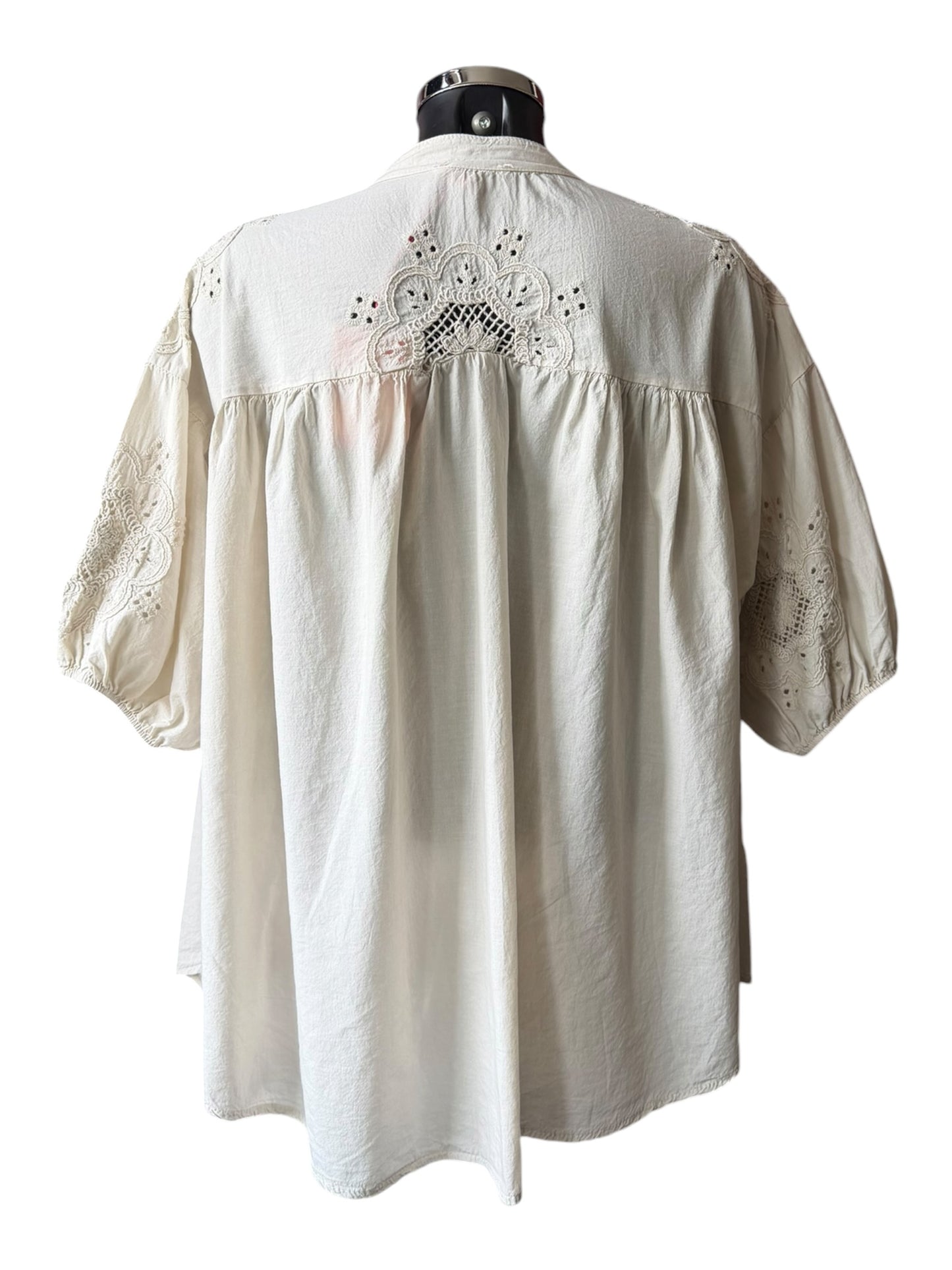 Helena cutwork relaxed fit top - Beige