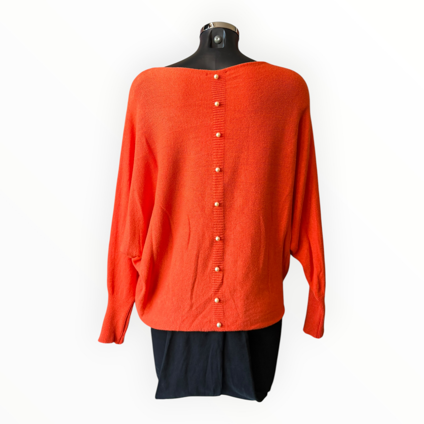 Cassie pearl back batwing jumper - Orange