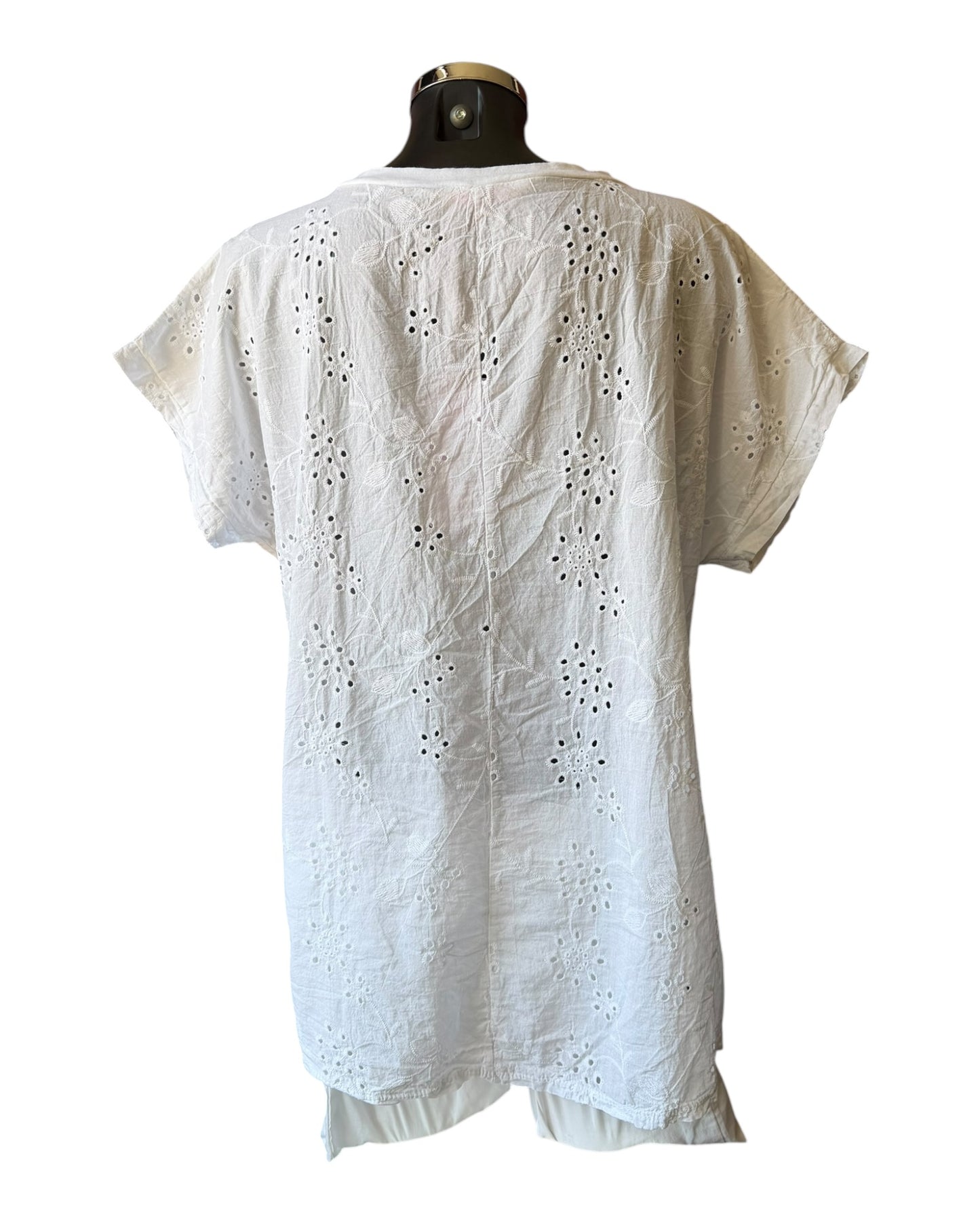 Olivia foil t-shirt abstract splash - White