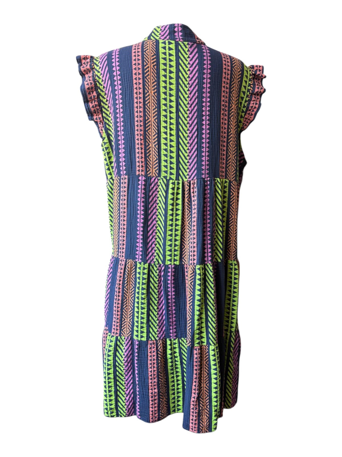 Kylie neon stripe navy smock dress