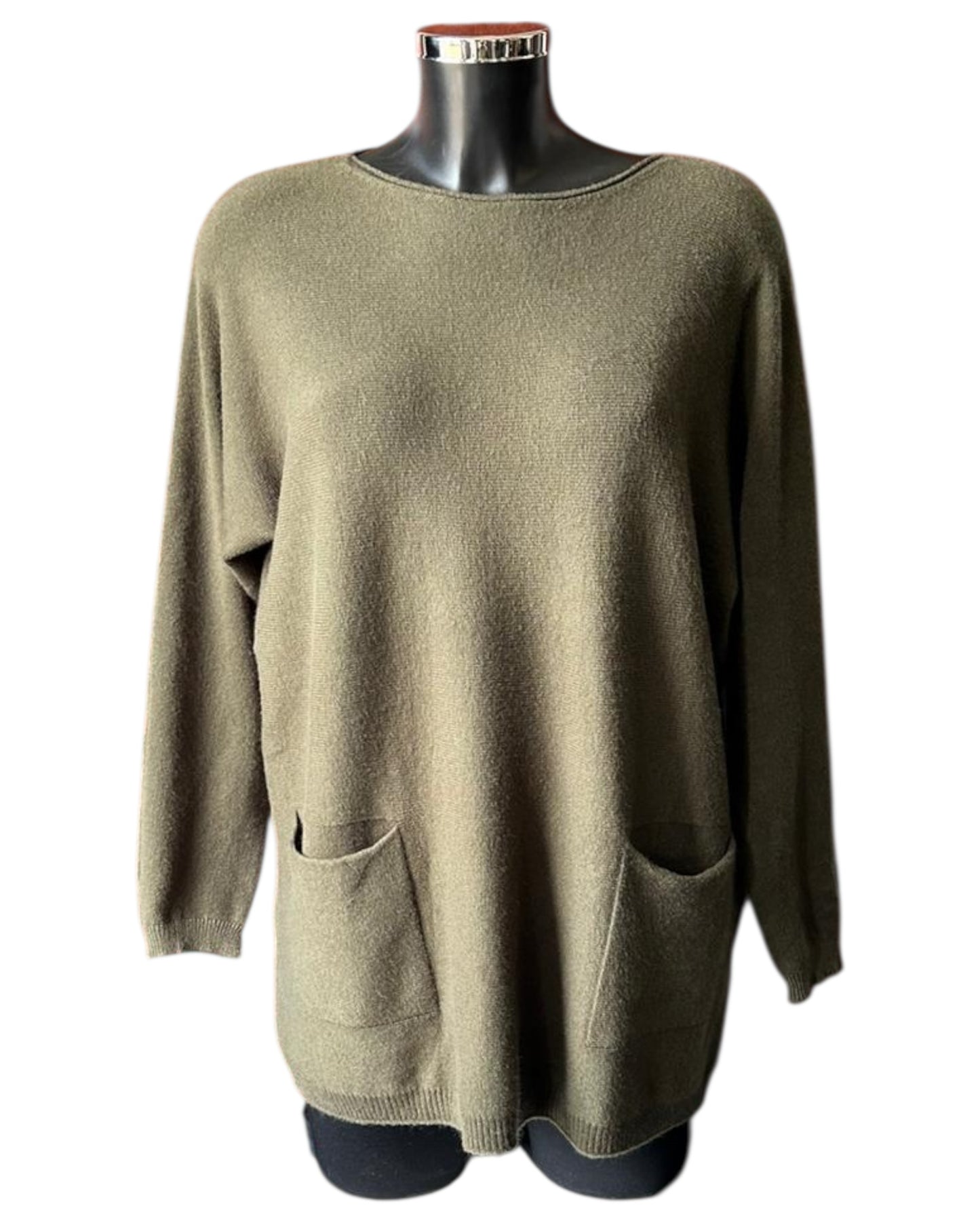 Belinda bow back pocket jumper - Khaki