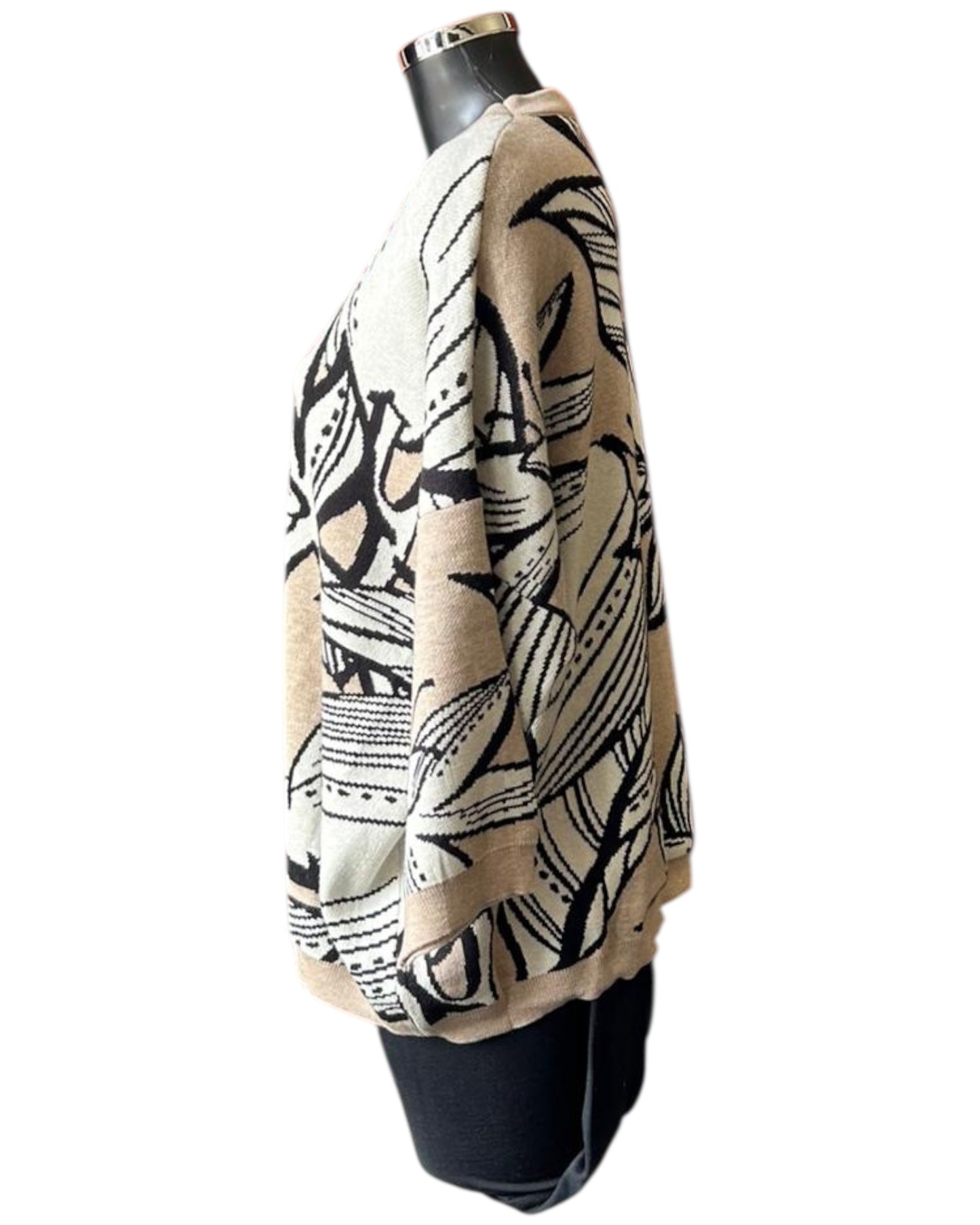 Priya jacquard leaf and flower jumper