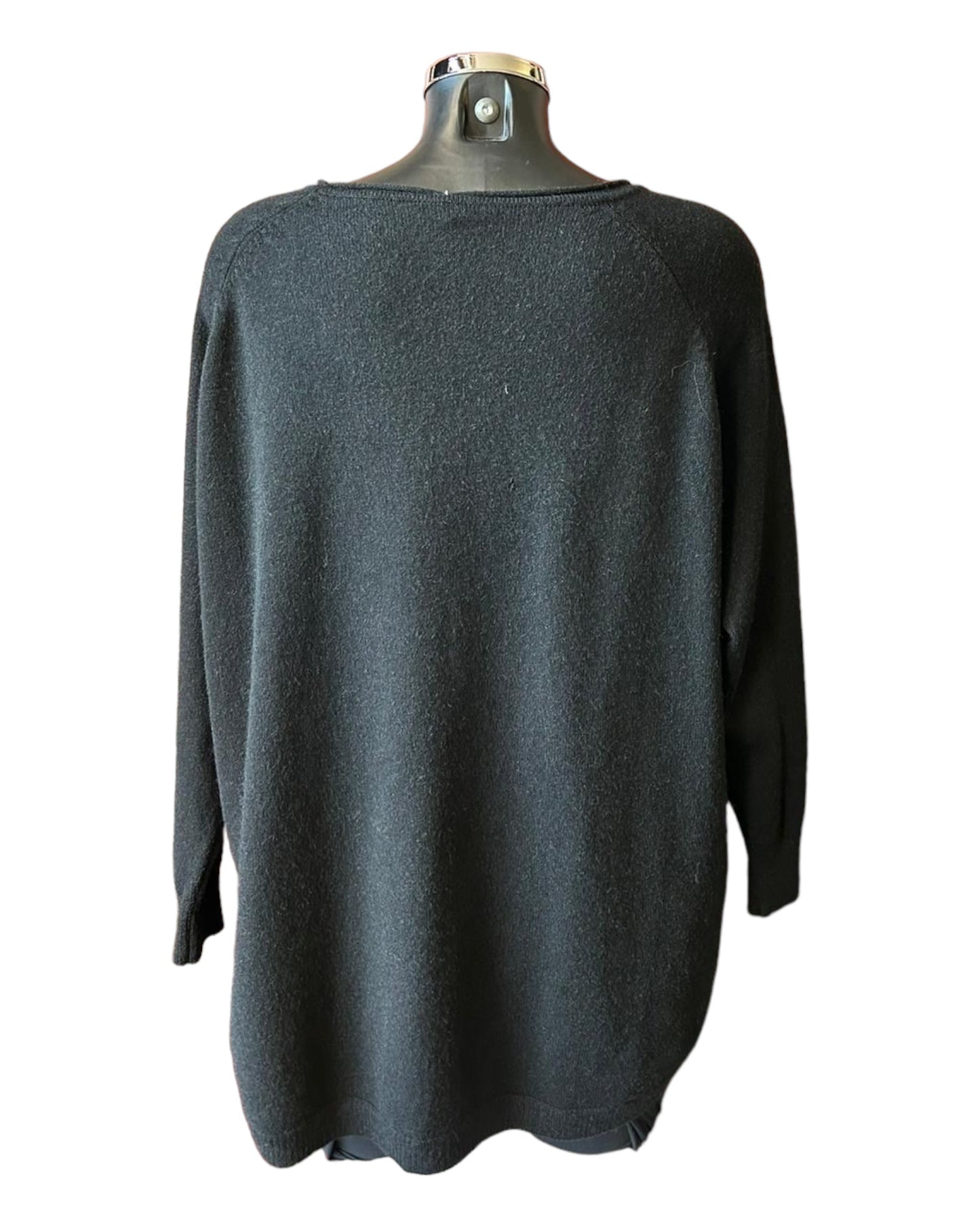 Callie button side soft knitted jumper - Black