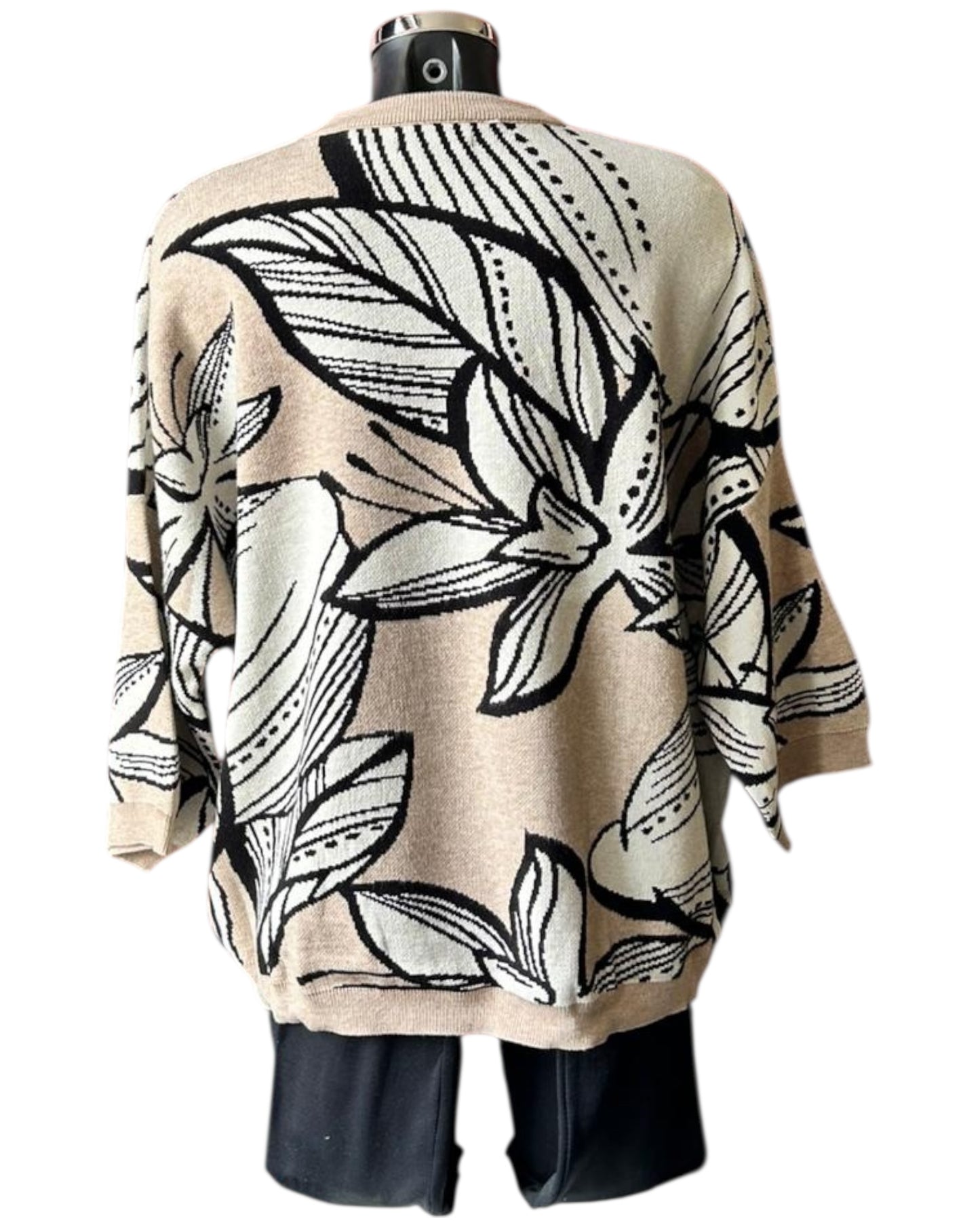 Priya jacquard leaf and flower jumper