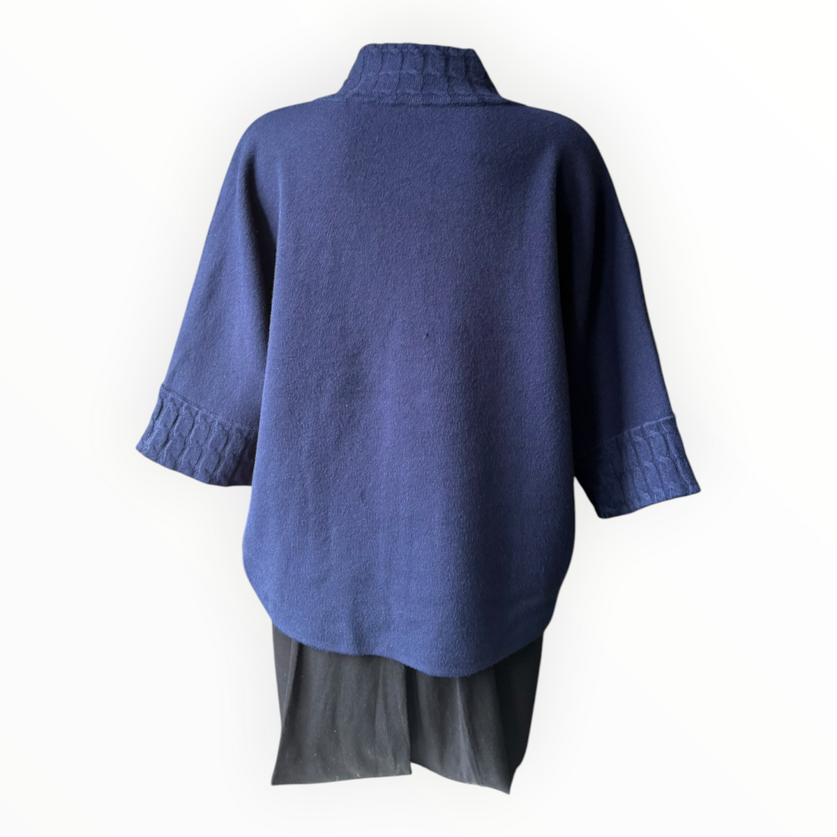 Amber premium knit cape cardigan - Navy