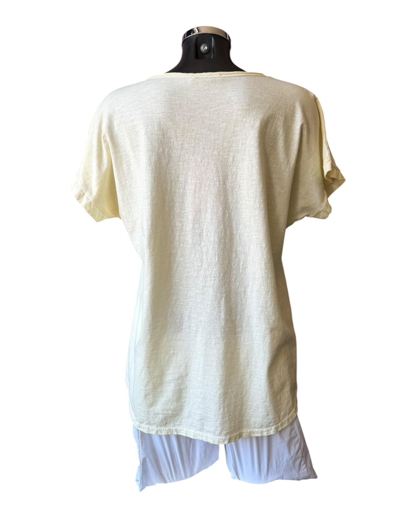 Olivia foil t-shirt v neck star - Lemon
