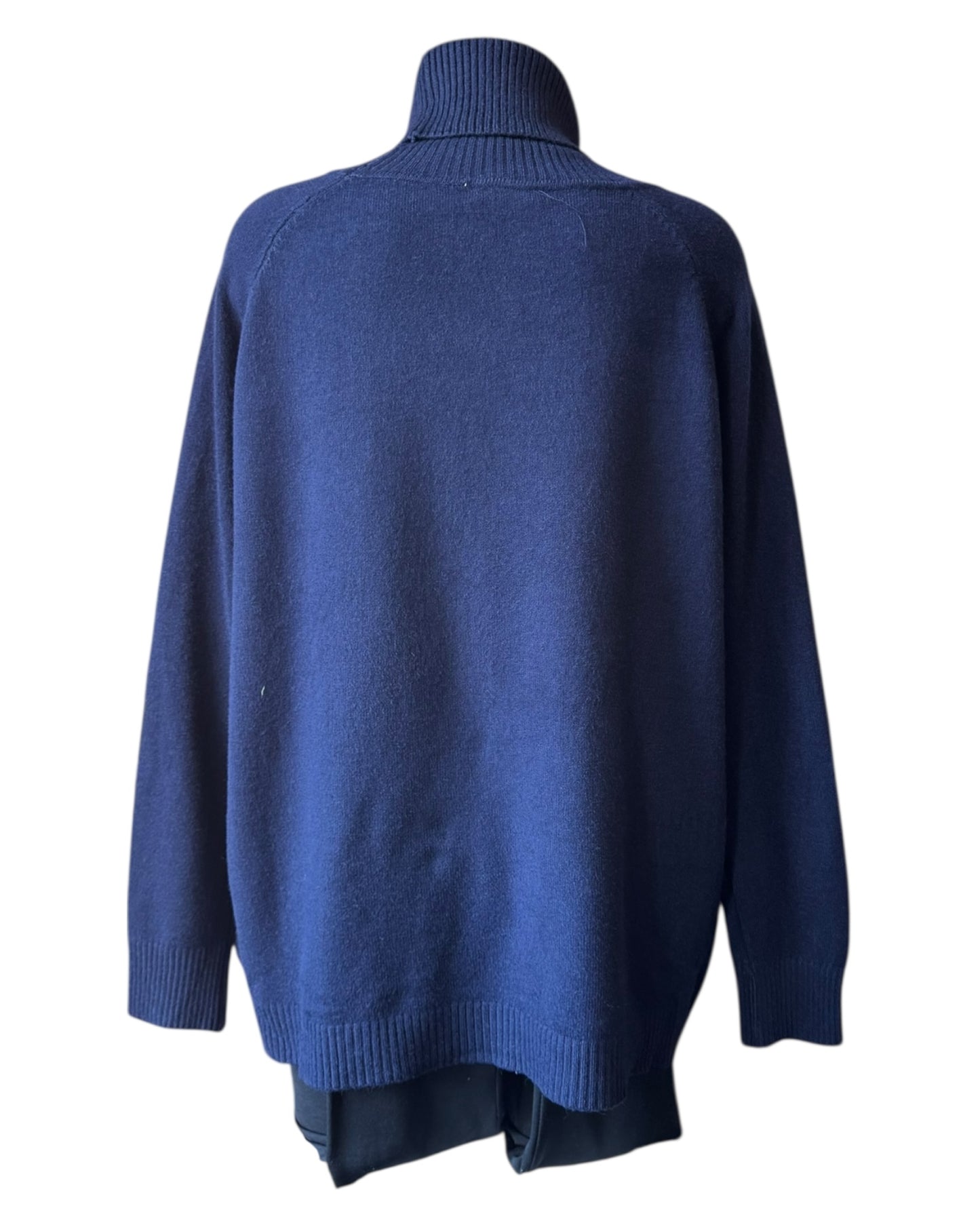 Eleanor soft knit roll neck pocket jumper - Navy