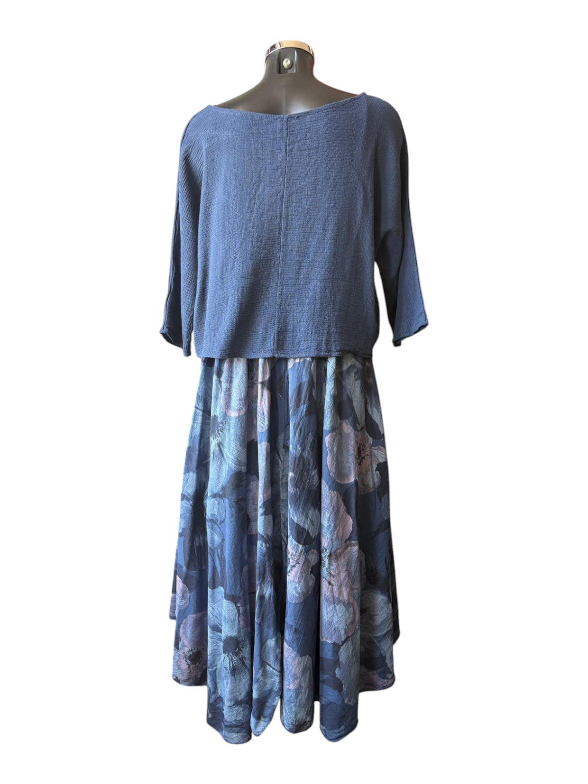 Nancy 2 piece dress and top set - Navy pattern
