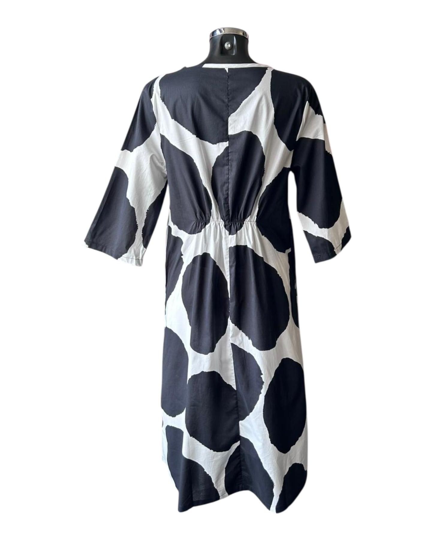 Tirelli curve seam poplin dress - Black/White