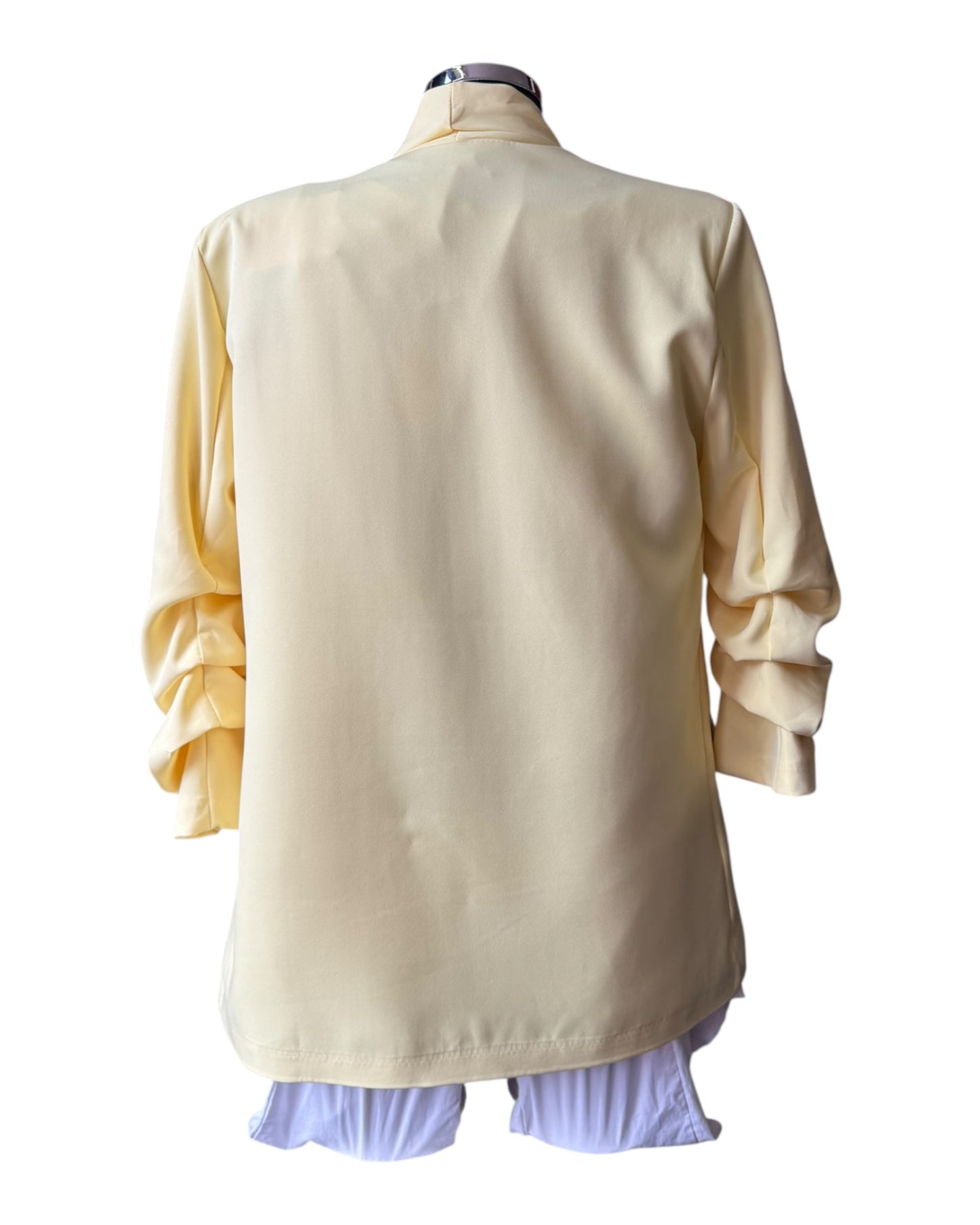 Betsy rouched sleeve blazer - Lemon