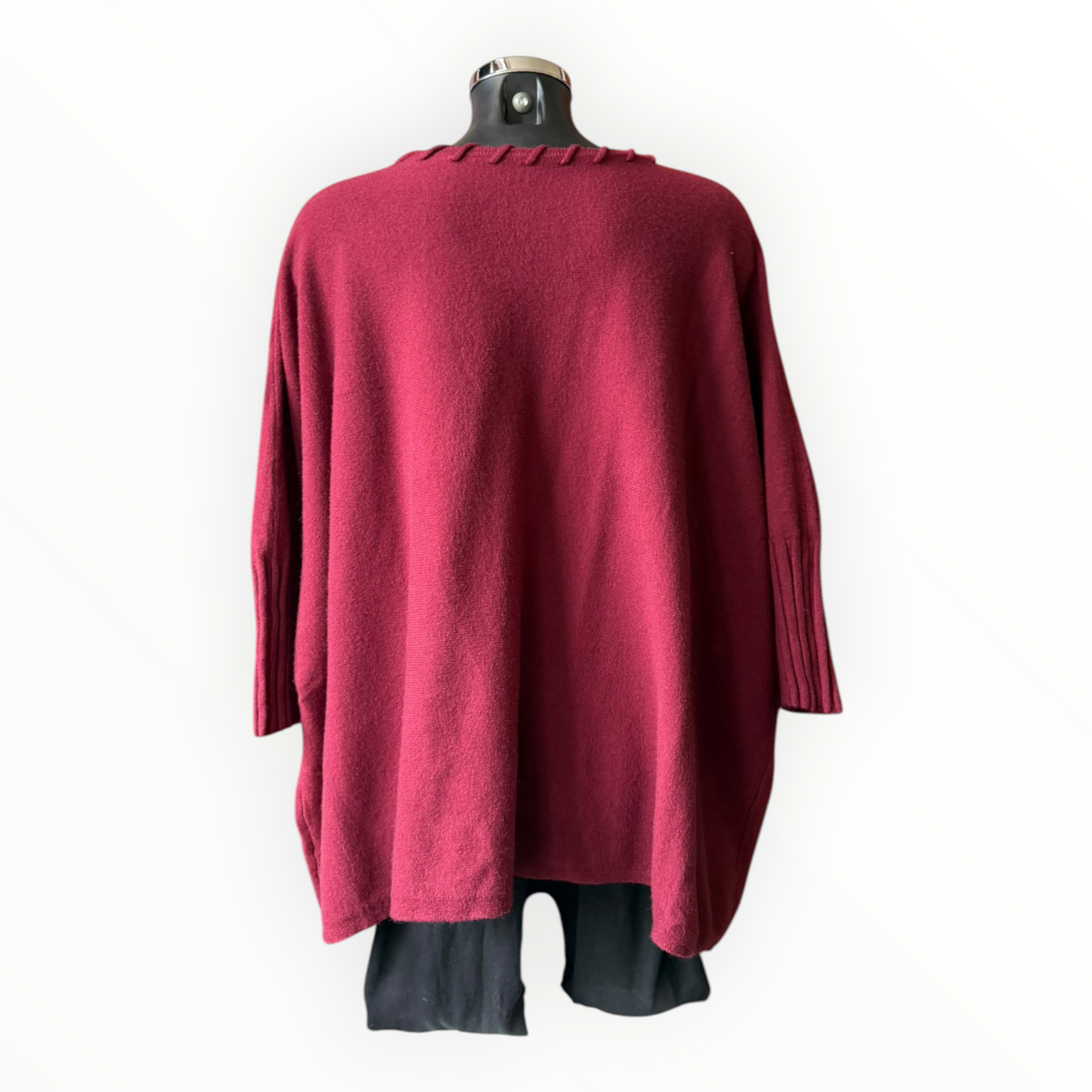Melissa v neck relaxed fit jumper - wine