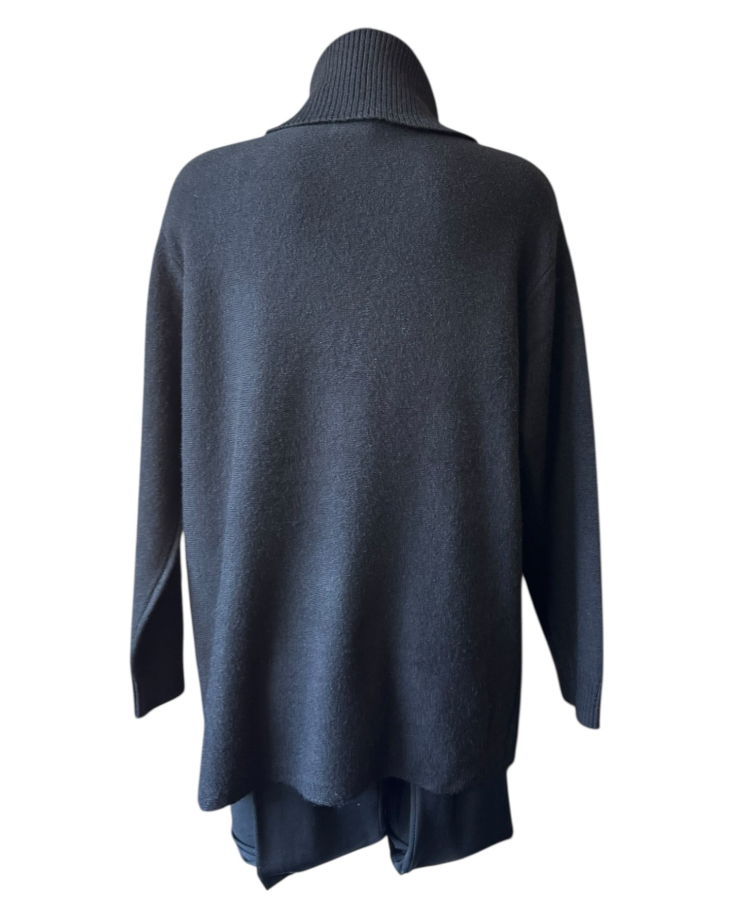 Eleanor soft knit roll neck pocket jumper - Black