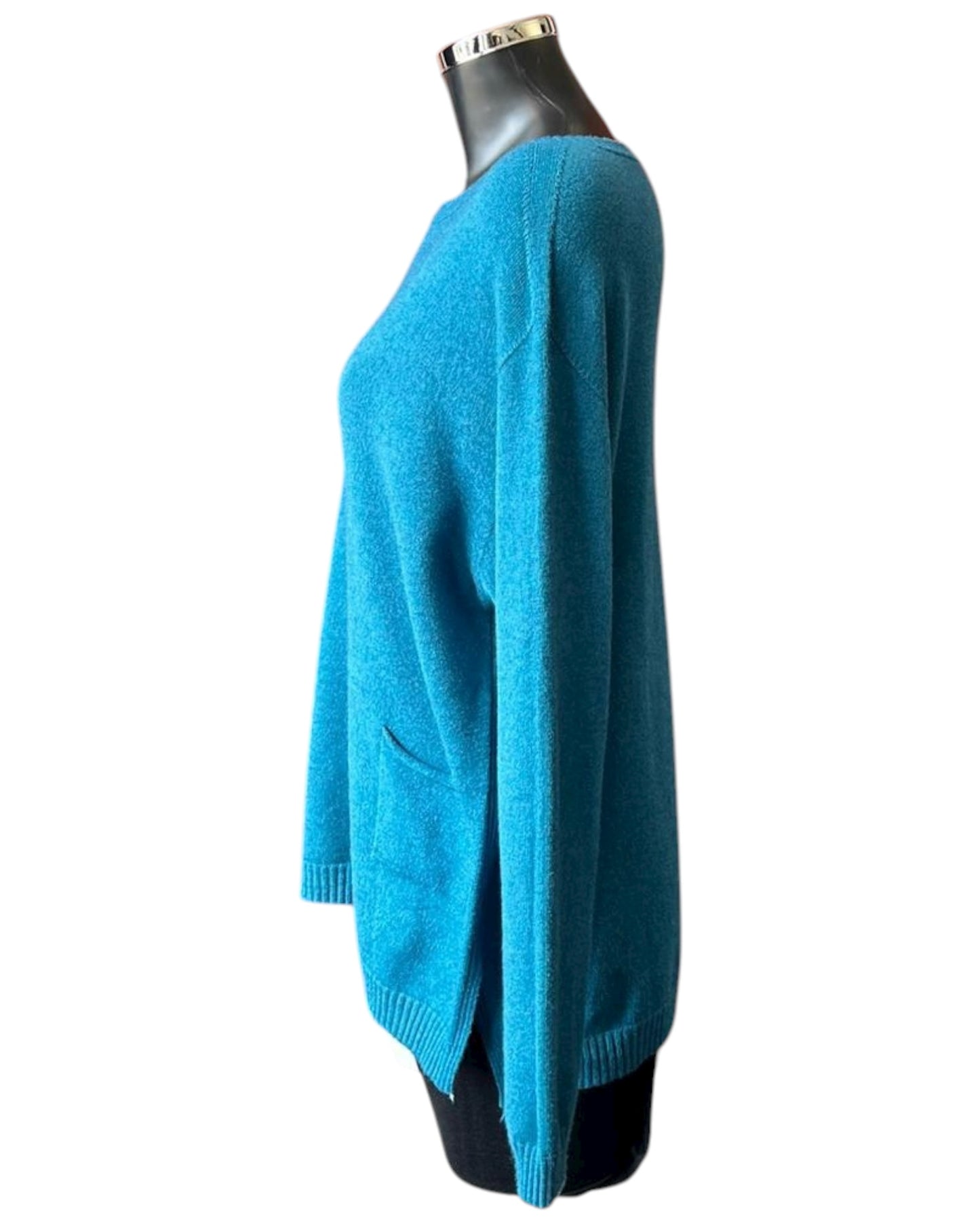 Tabitha ribbed side pocket jumper - Teal
