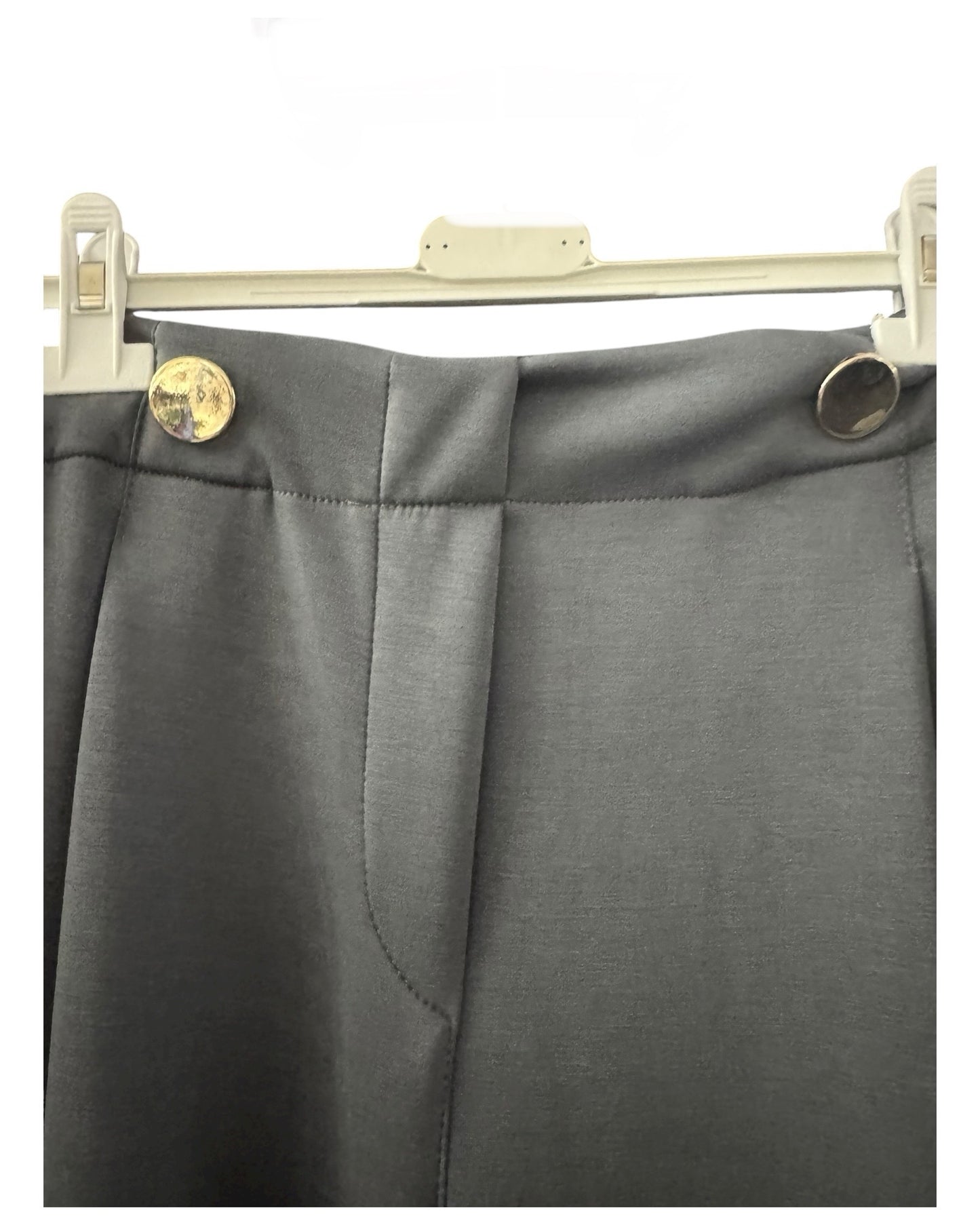 Lola gold button wide leg trousers - Grey