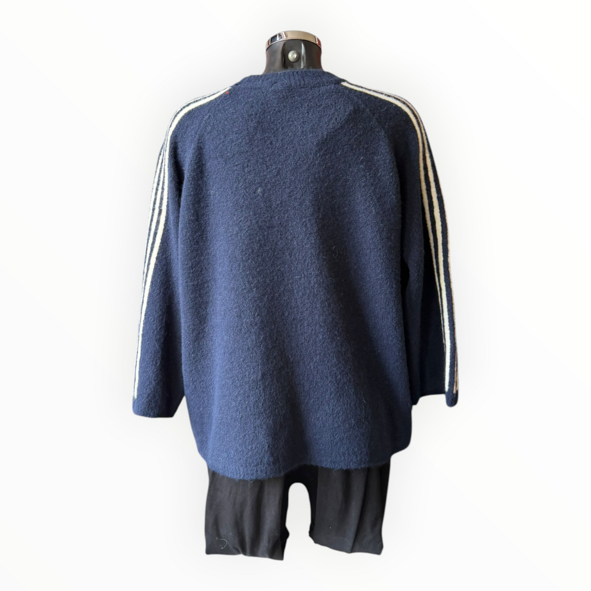 Ada striped arm soft knit jumper - Navy