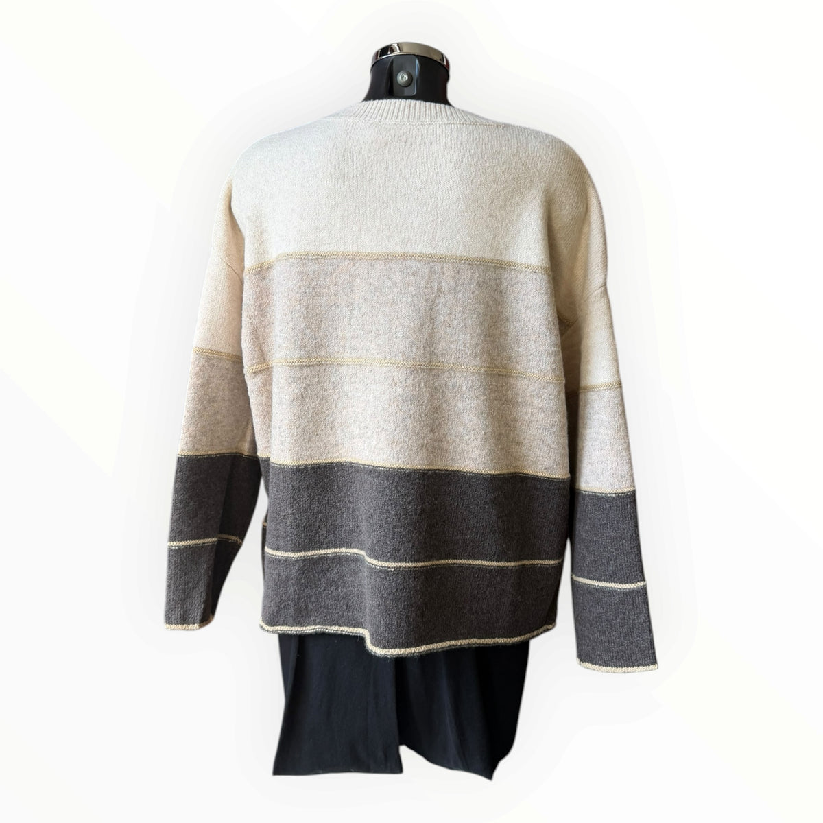 Michelle broad colour block jumper - brown mix