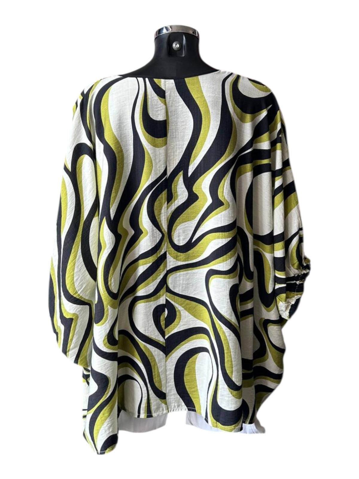 Tirelli notch next relaxed fit top - Chartreuse swirl print