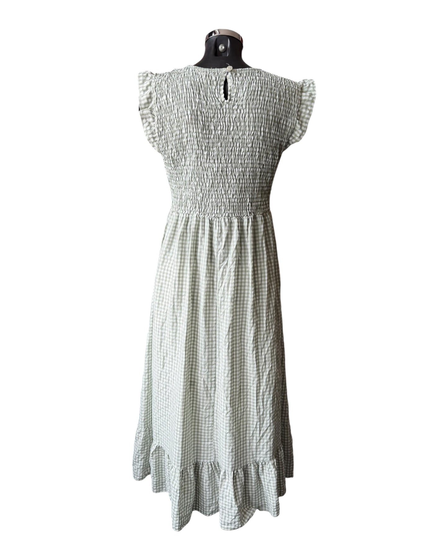 Gia gingham check shirred bust dress - khaki
