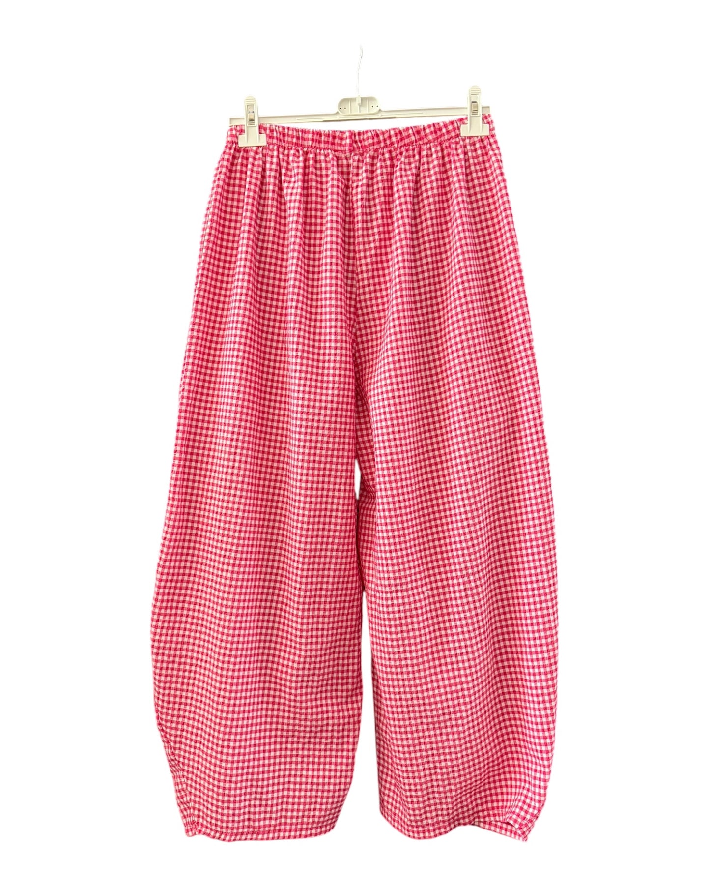 Gia gingham check balloon trousers - Raspberry