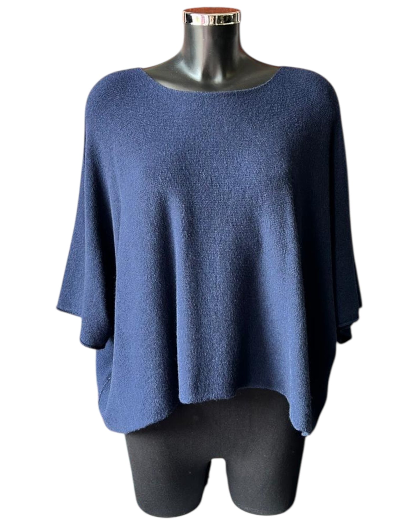 Abigail soft knit short boxy jumper - Navy
