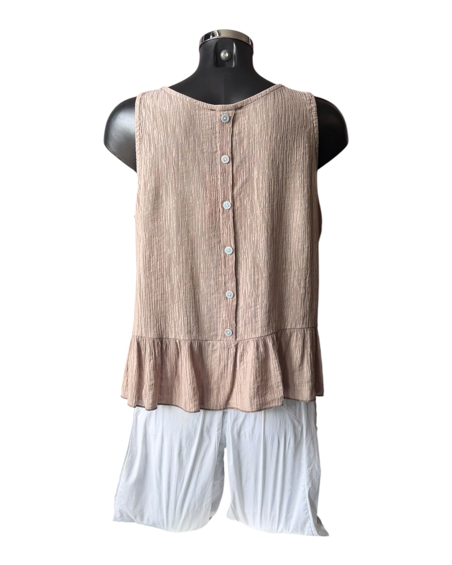 Milly range sleeveless top - Mocha