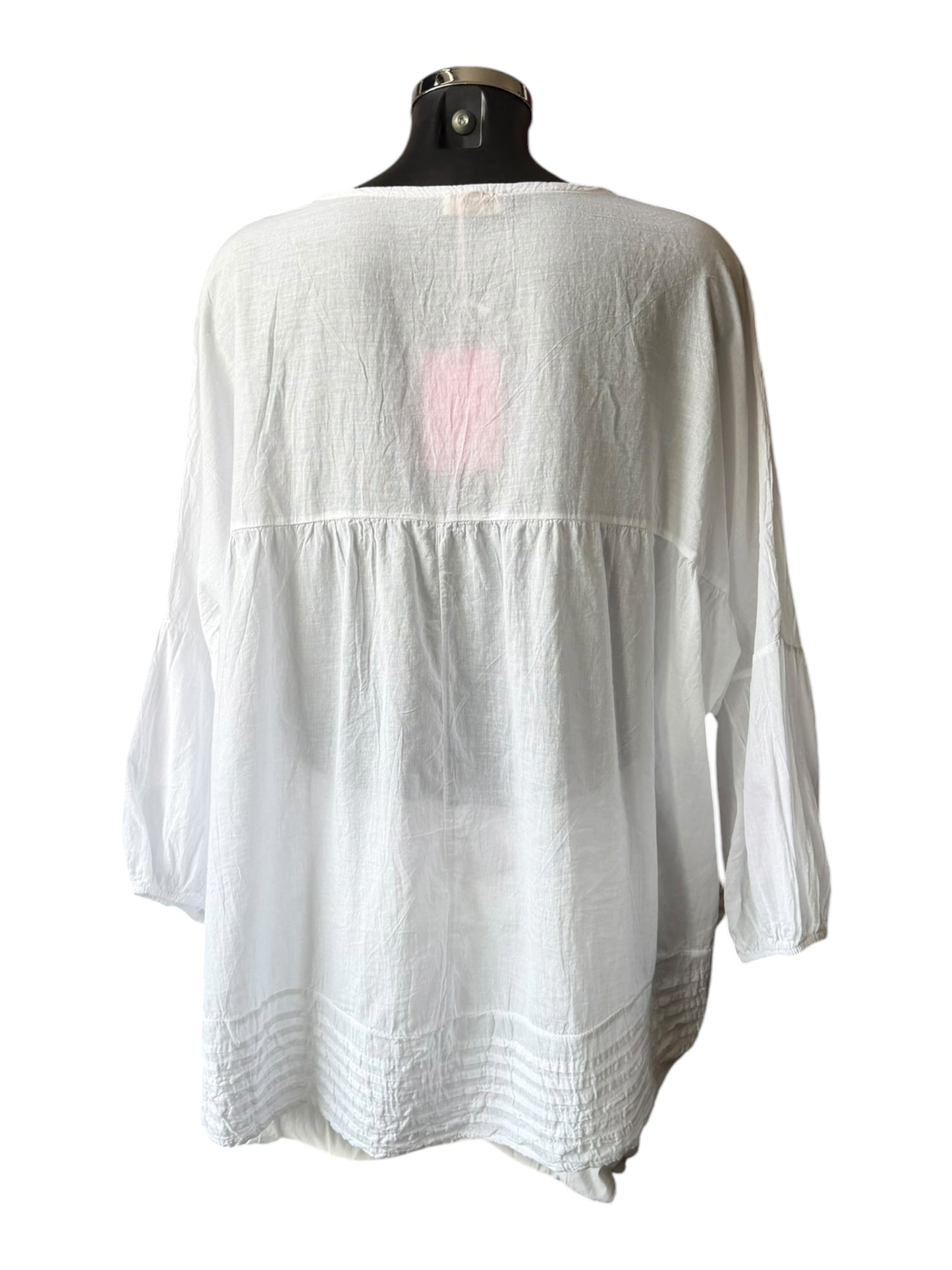 Lena oversized smock top - White