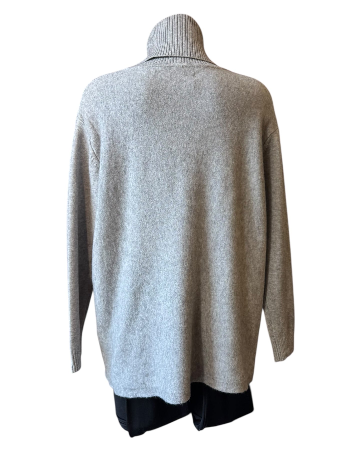 Eleanor soft knit roll neck pocket jumper - Grey