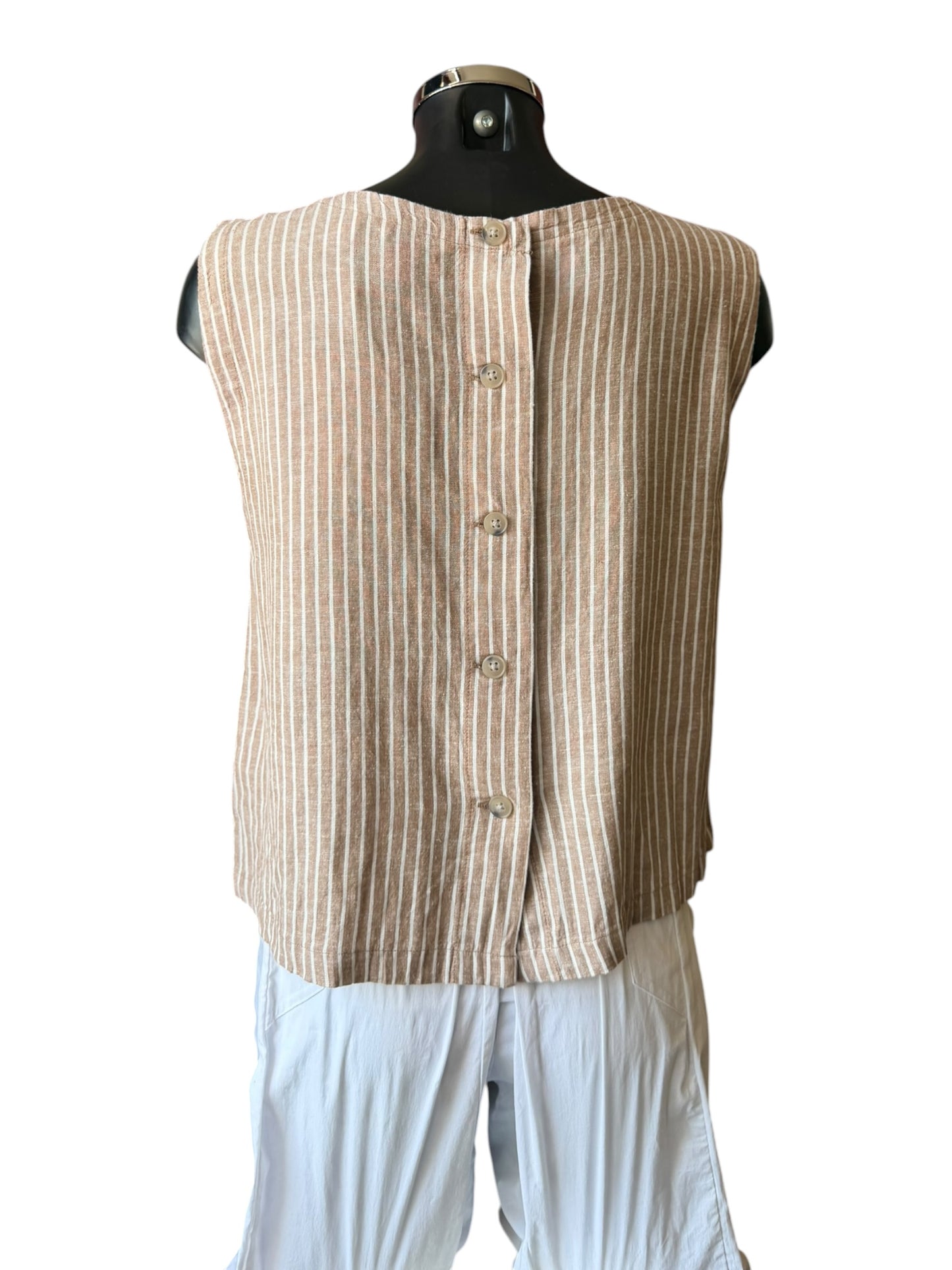 Byoung falakka o neck top - woodsmoke stripe