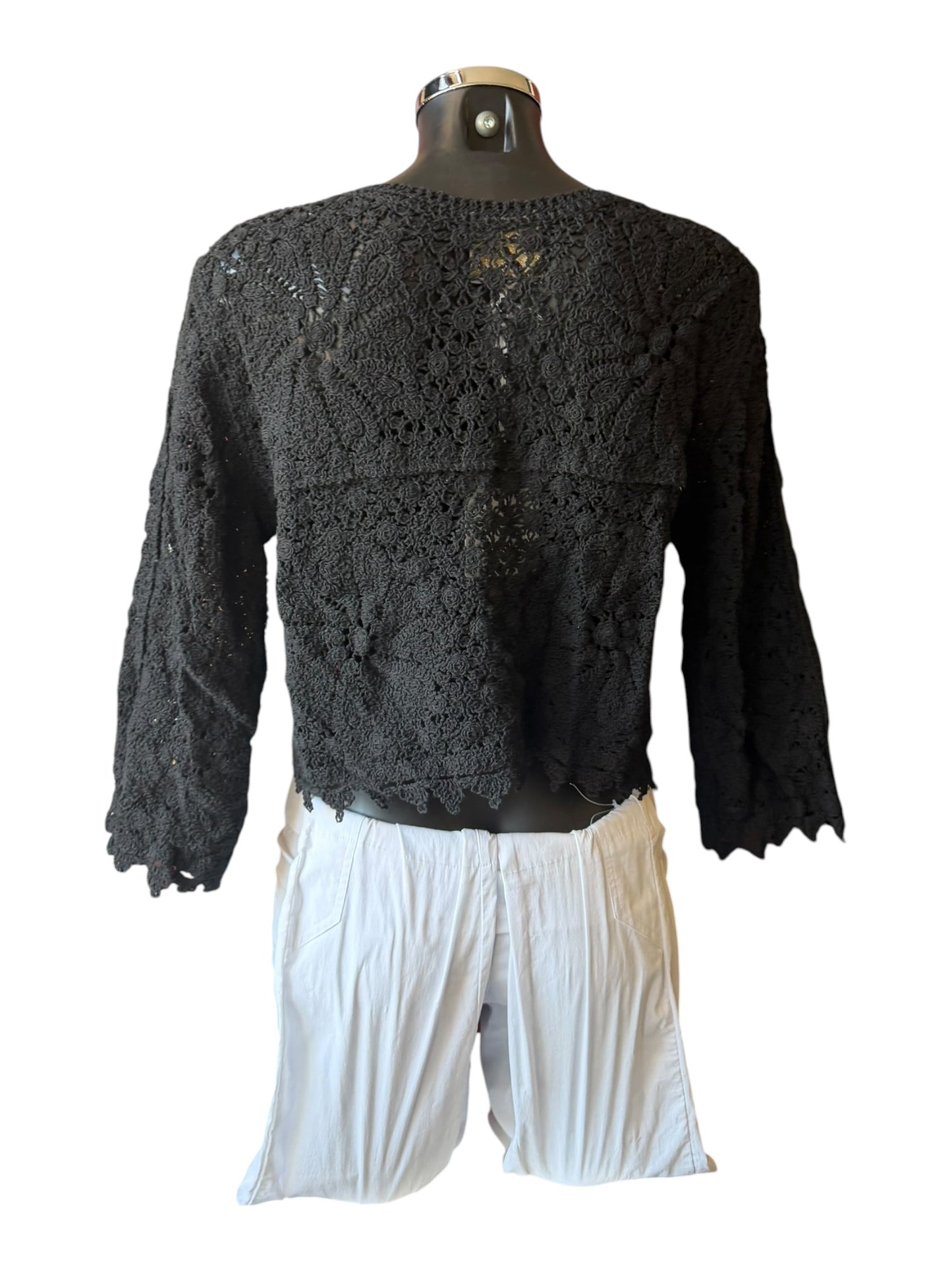 Alana crochet cardigan - Black