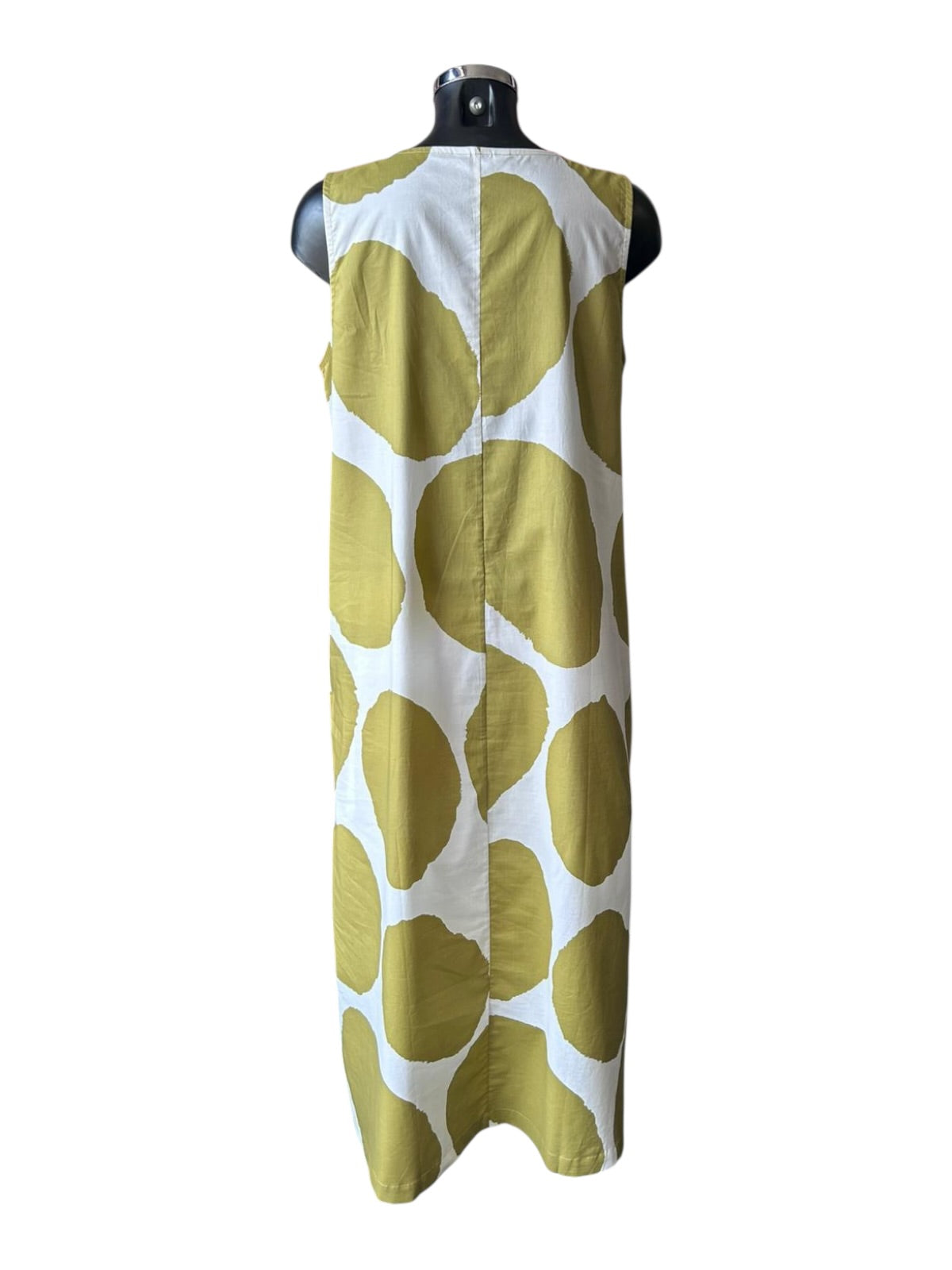 Tirelli inverted pleat poplin dress - Chartreuse/White