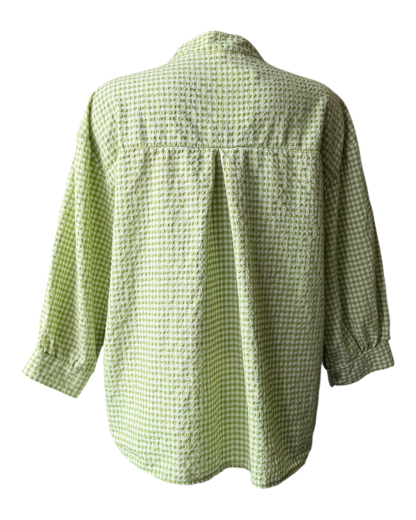 Gia gingham check oversized shirt - lime