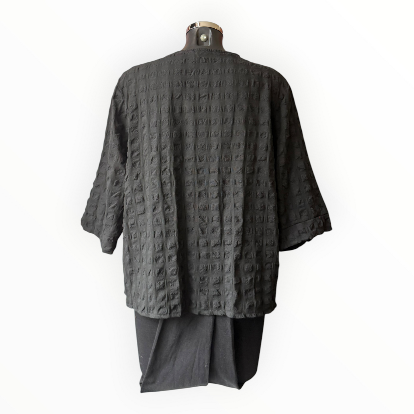 Eliza range checked jacket top - Black