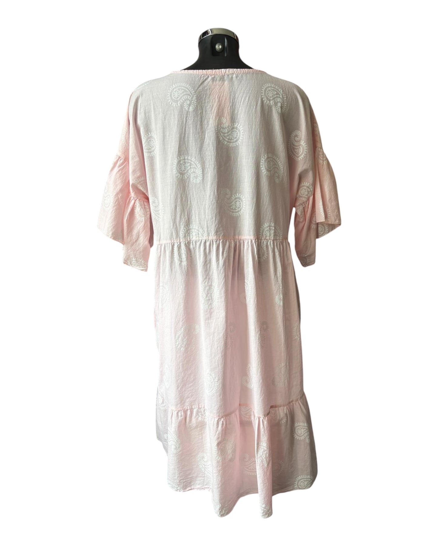 Dora paisley smock cotton tunic dress - Pink
