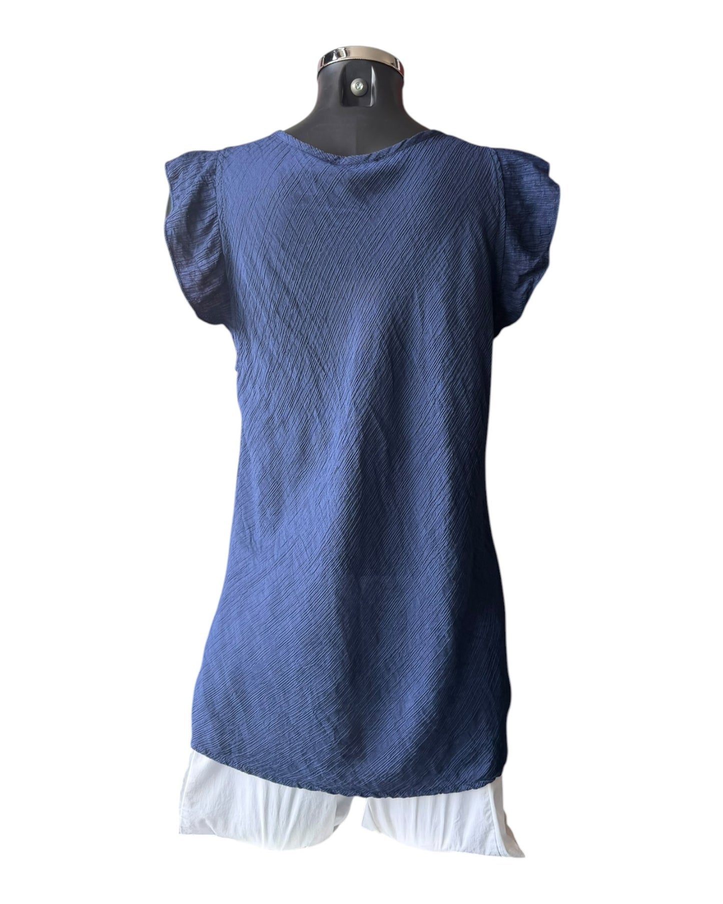 Milly range frill sleeve top - Navy