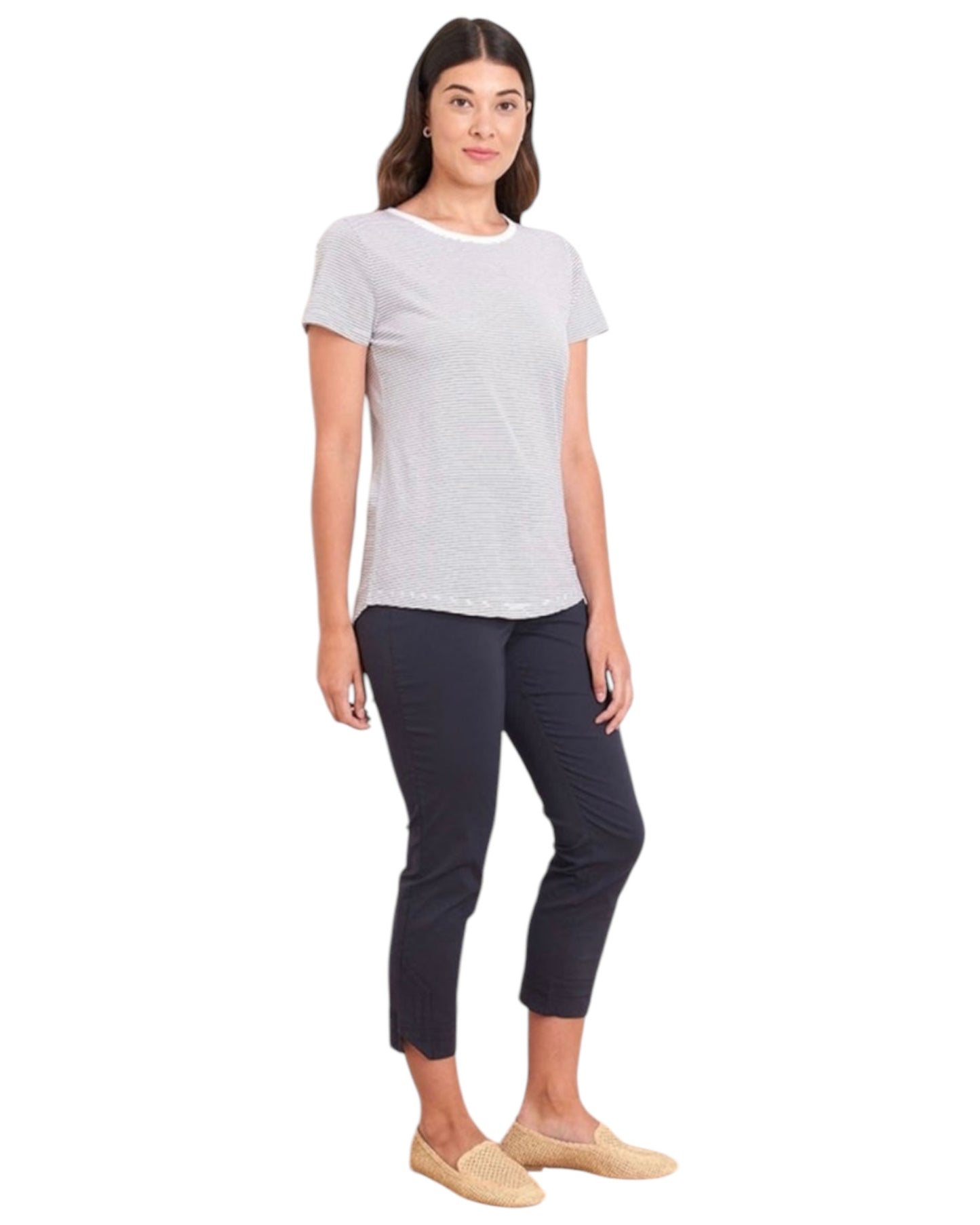 Foil 7/8 signature trapeze trousers - TRUE NAVY