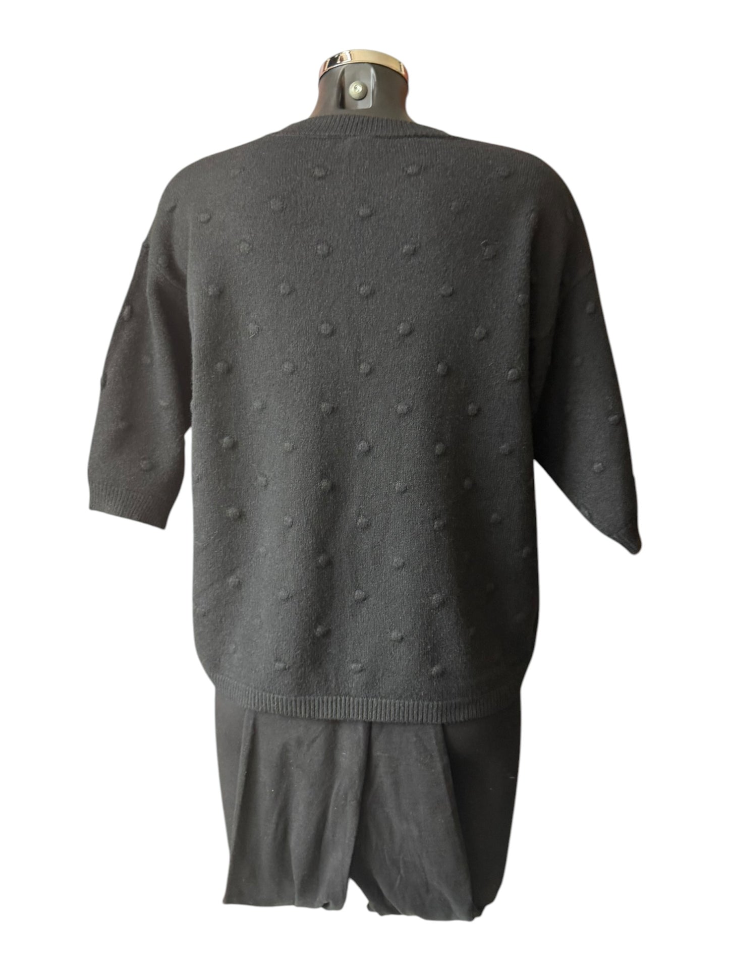 Sadie bobble knit short sleeve jumper - Black