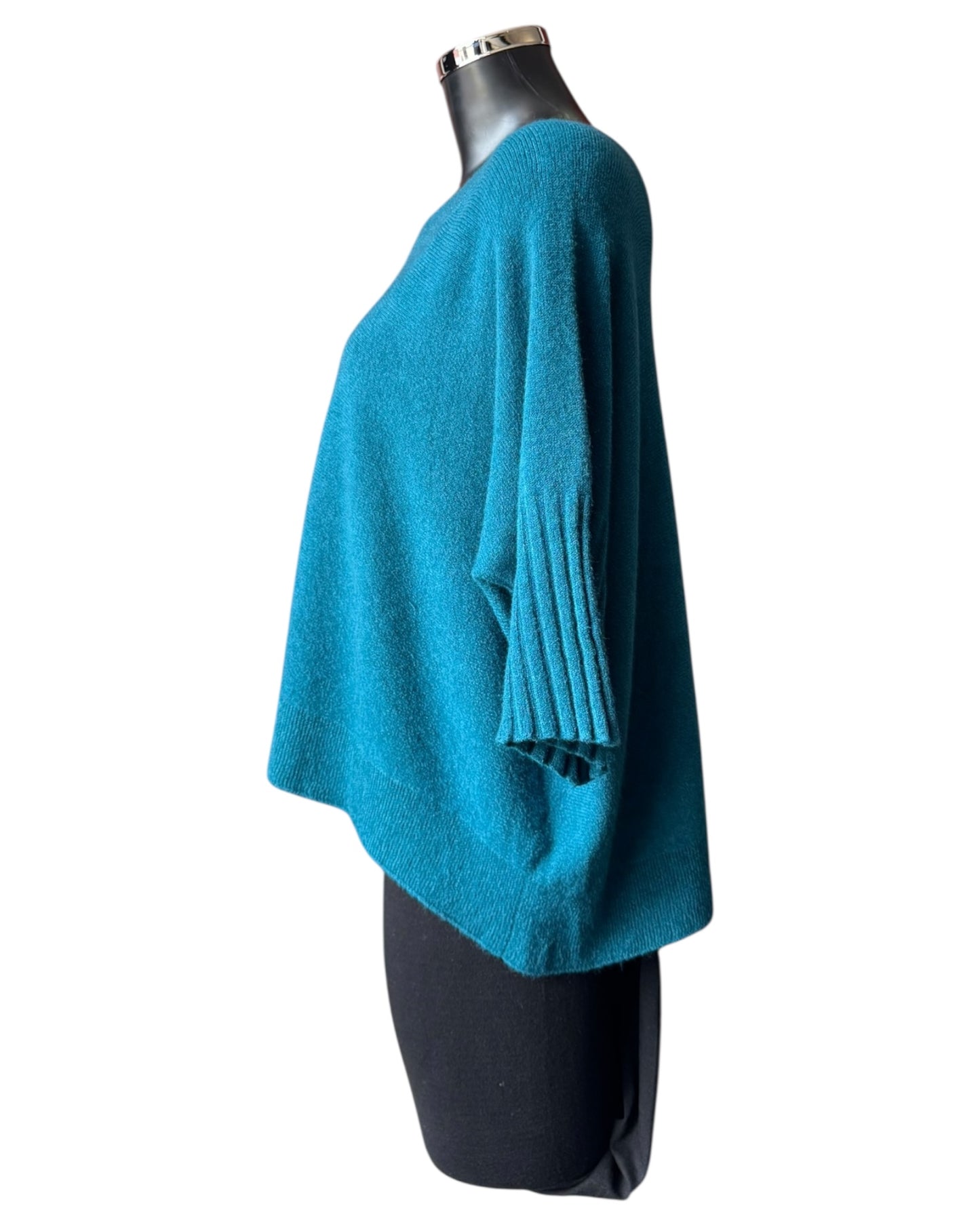 Morgan half sleeve boxy jumper - Teal