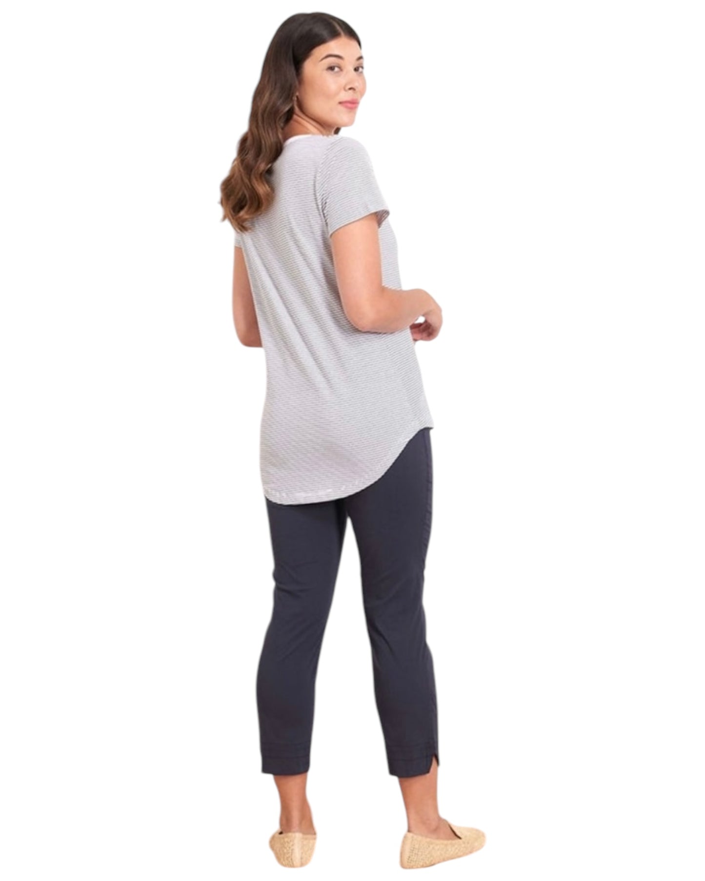 Foil 7/8 signature trapeze trousers - TRUE NAVY