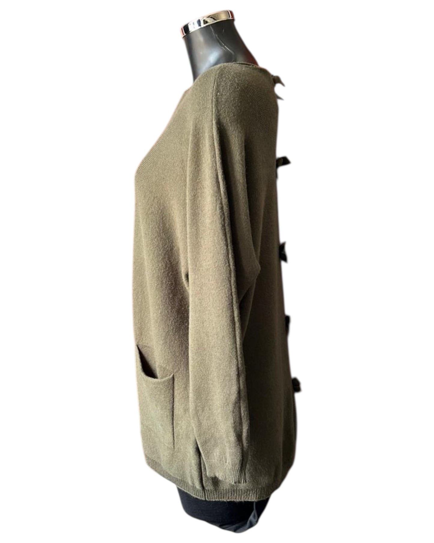 Belinda bow back pocket jumper - Khaki