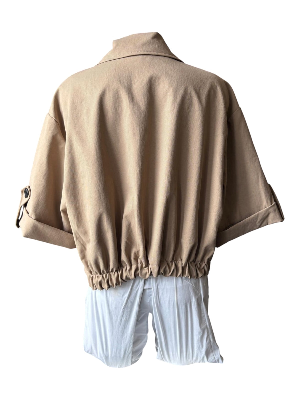 Lottie double breasted short coat - Taupe