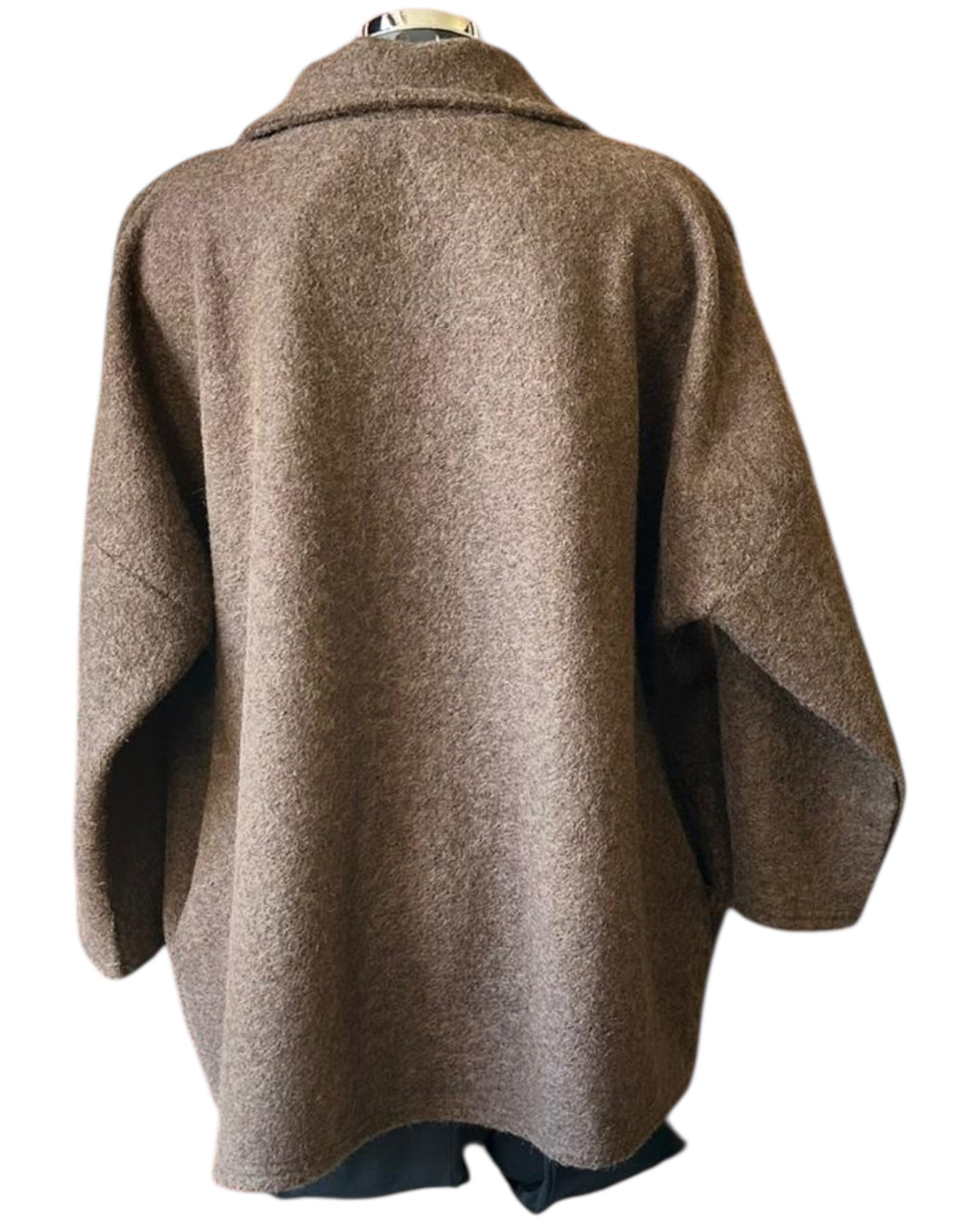 Margot oversized gold button coat - Chocolate