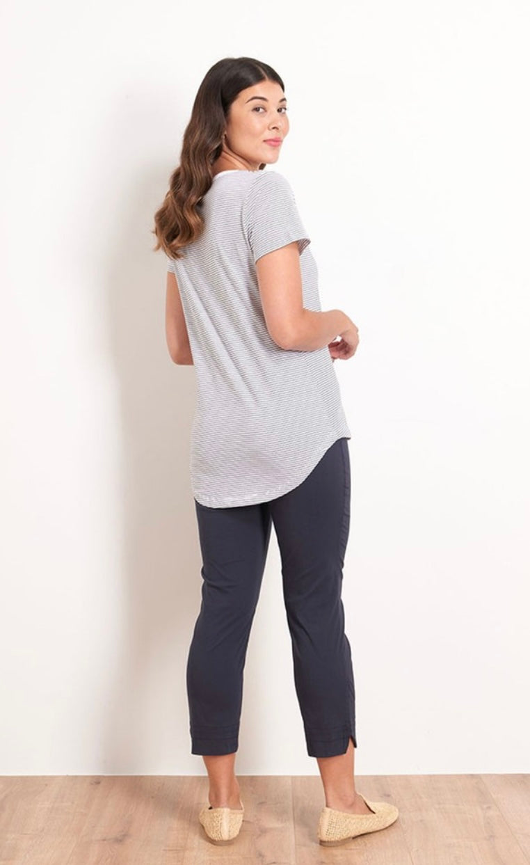 Foil 7/8 signature trapeze trousers - TRUE NAVY