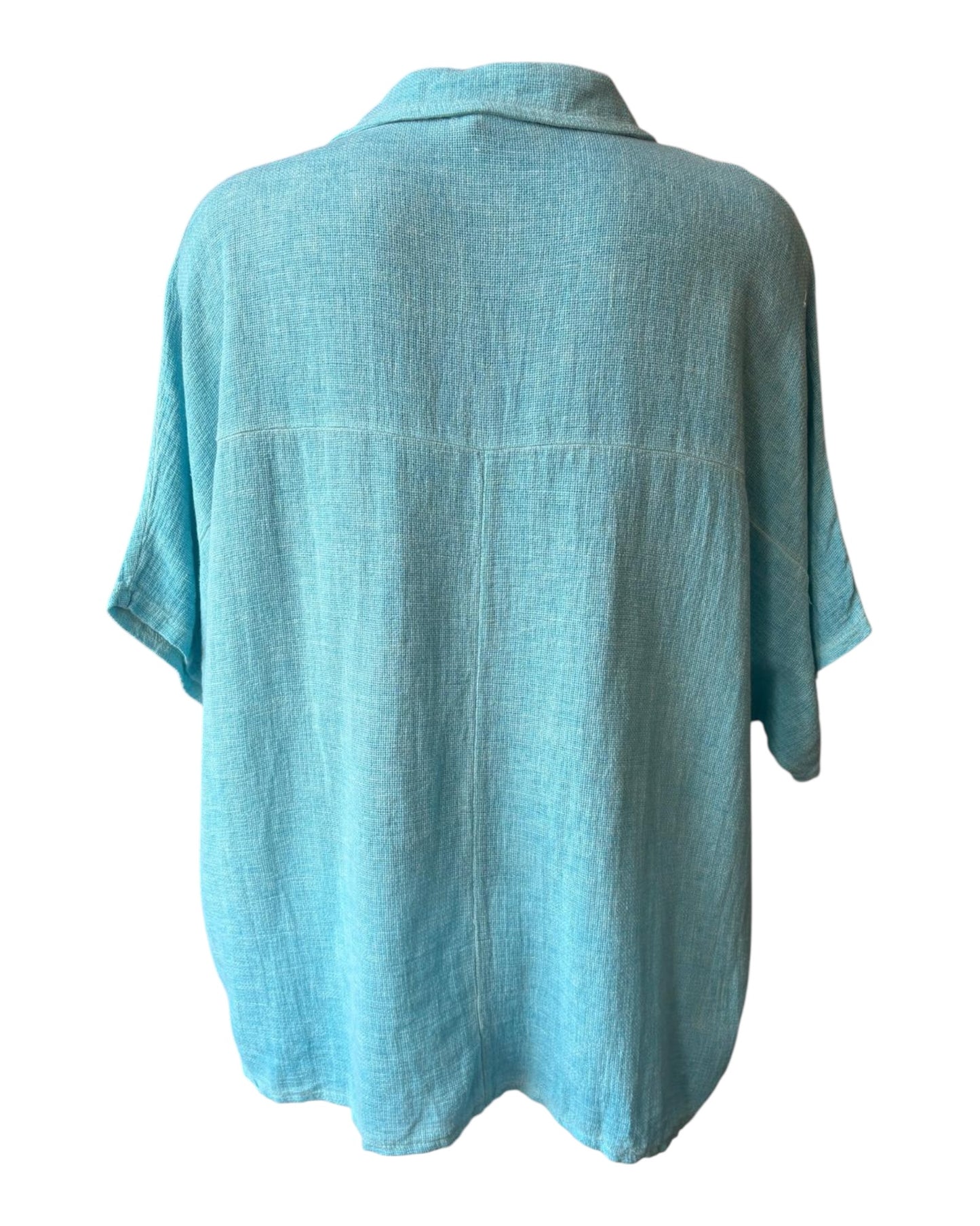 Casey range hi lo collared top - Aqua