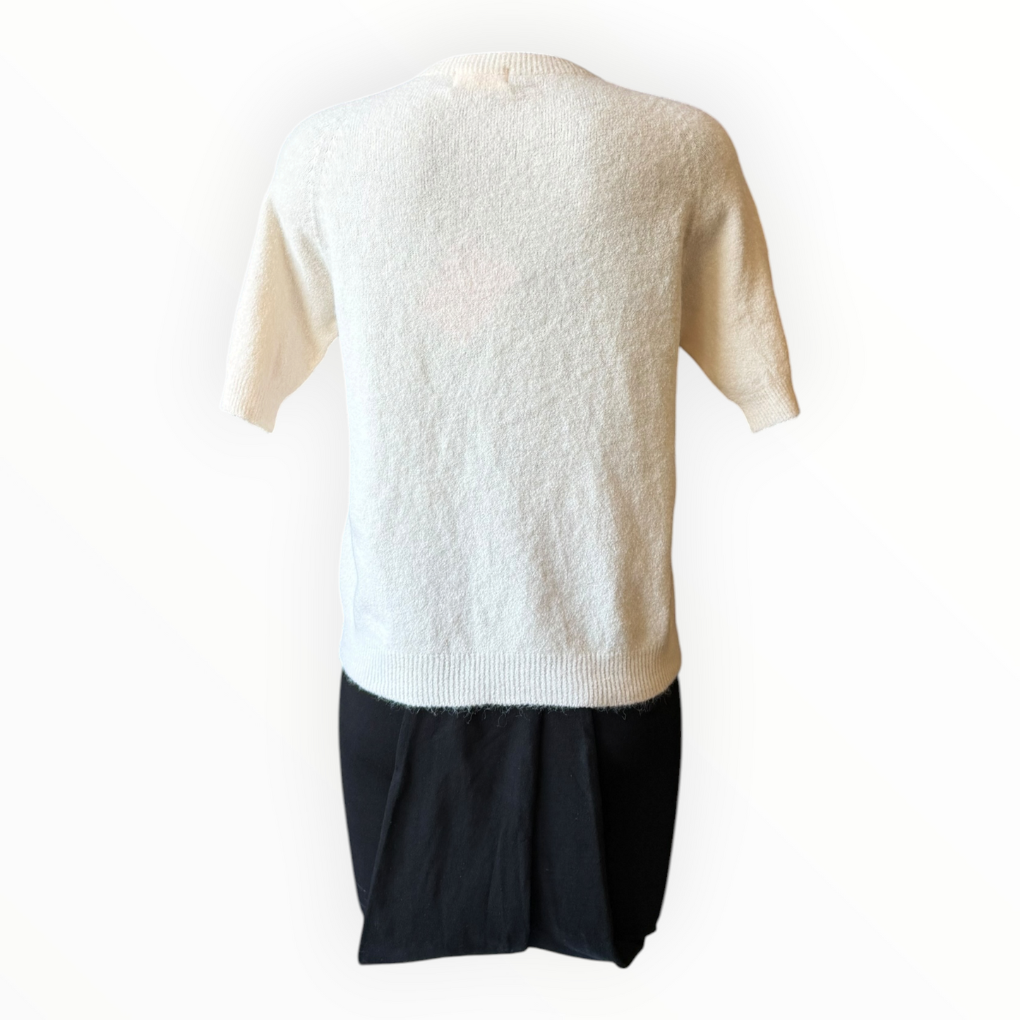 Laurie alpaca blend short sleeve jumper - Cream