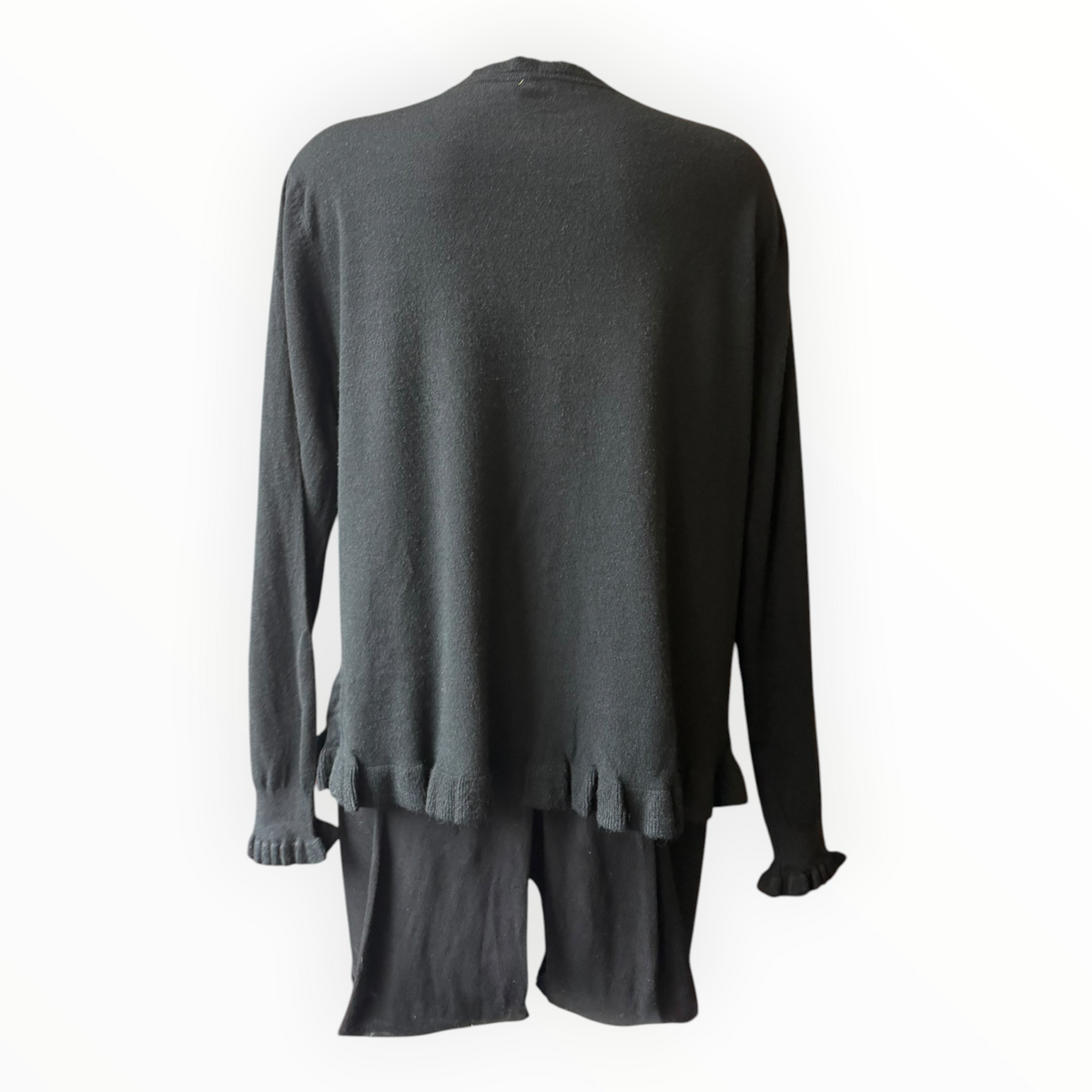 Florence frill trim cardigan - Black