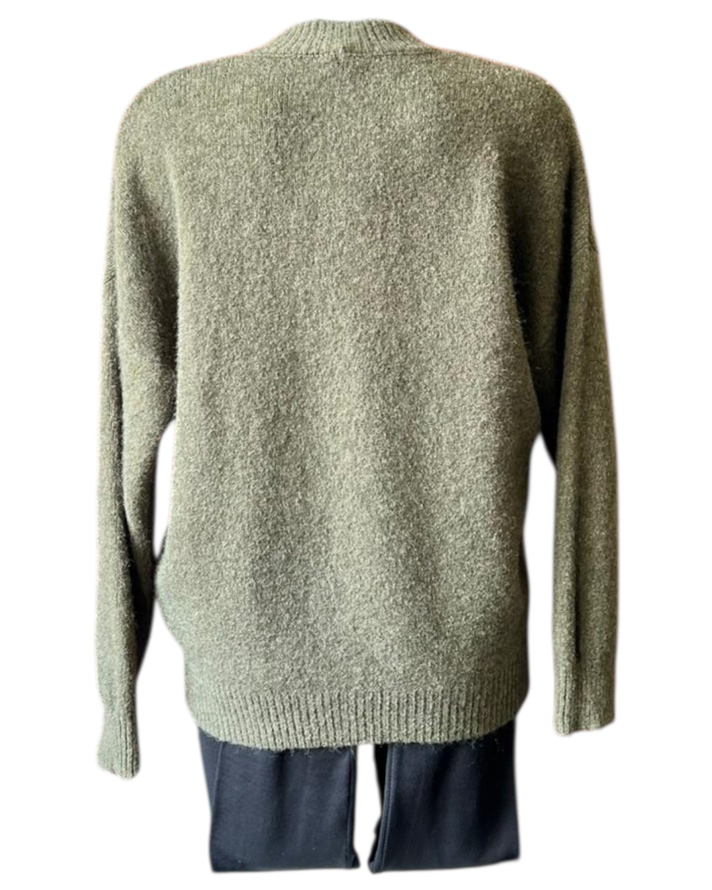 Rosey v neck appliqué flower jumper - Khaki