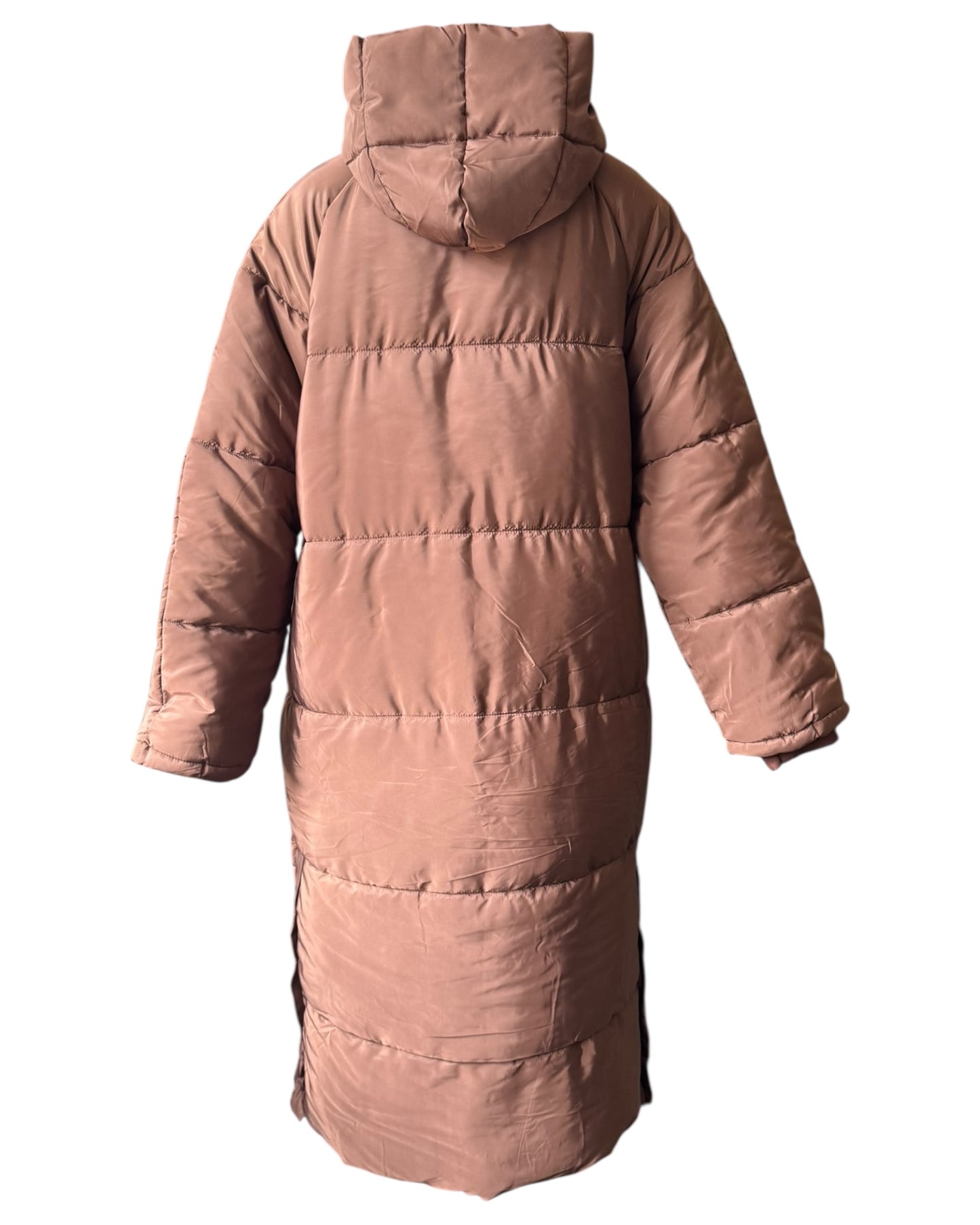 Carley quilted padded winter coat - chocolate